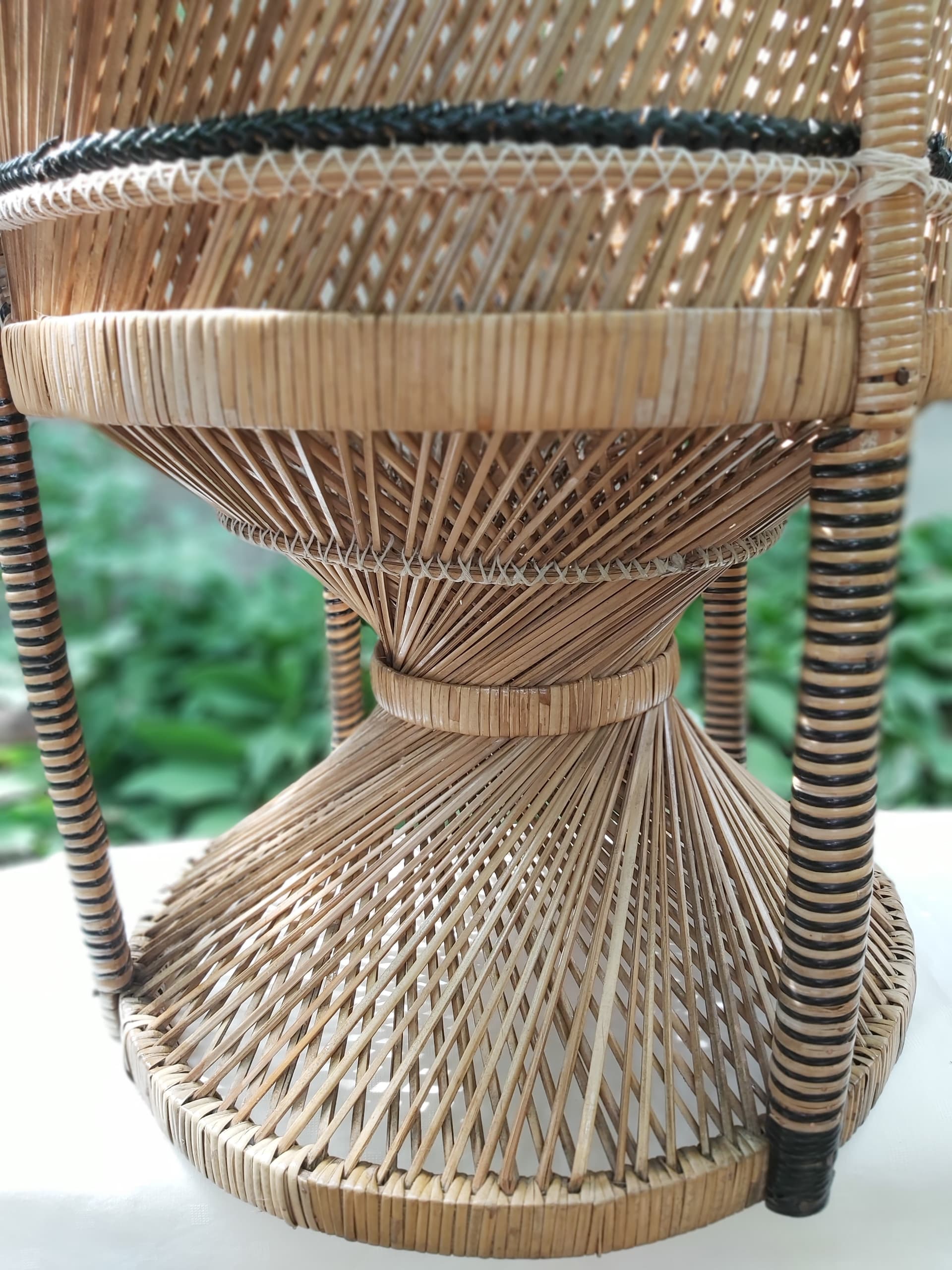 Fotel Emmanuelle, beżowy, rattan, Niemcy, lata 70. - 90088