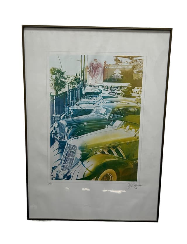 Plakat Rod Stewart 50x70 cm, niebieski, papier, lata 60. - WYMIARY