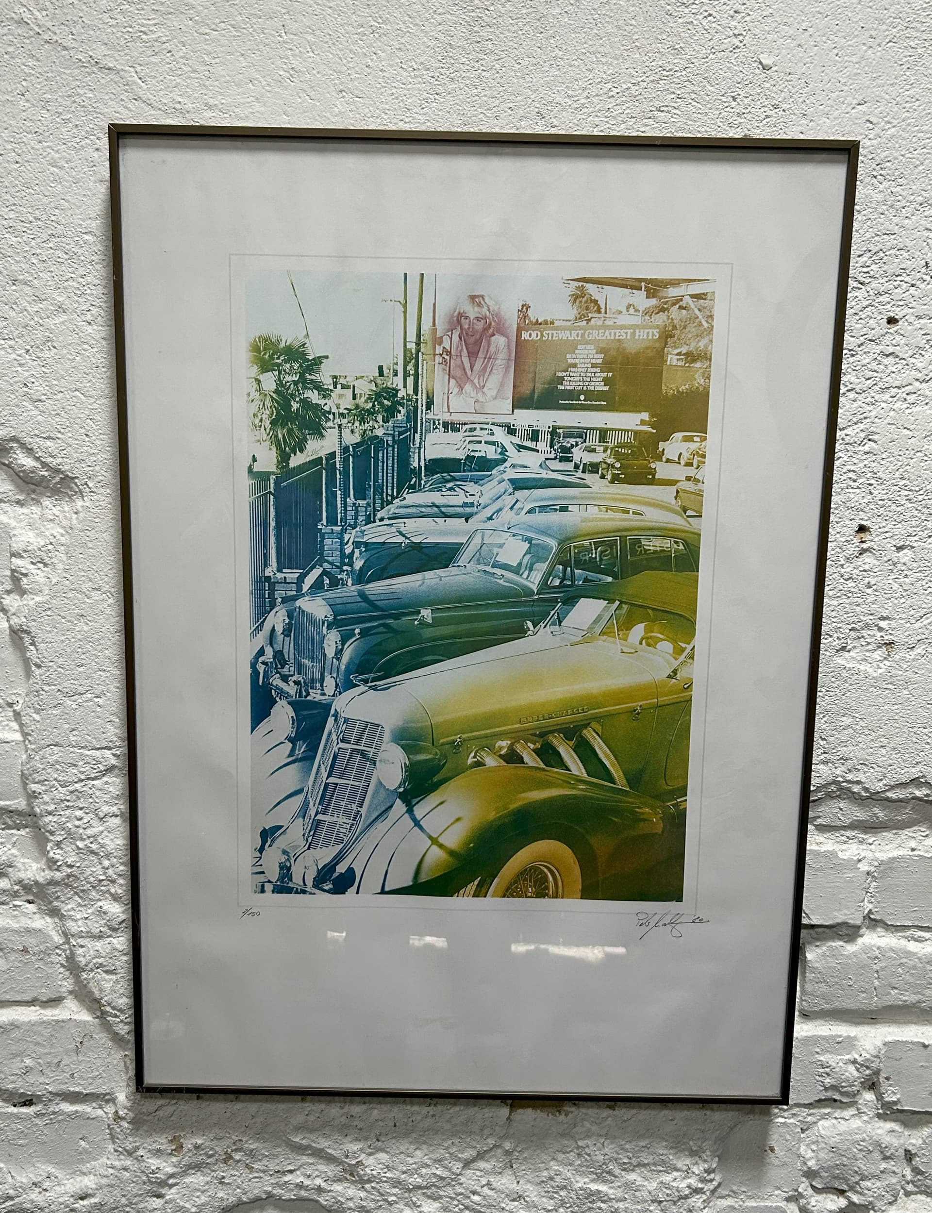 Plakat Rod Stewart 50x70 cm, niebieski, papier, lata 60. - 90190