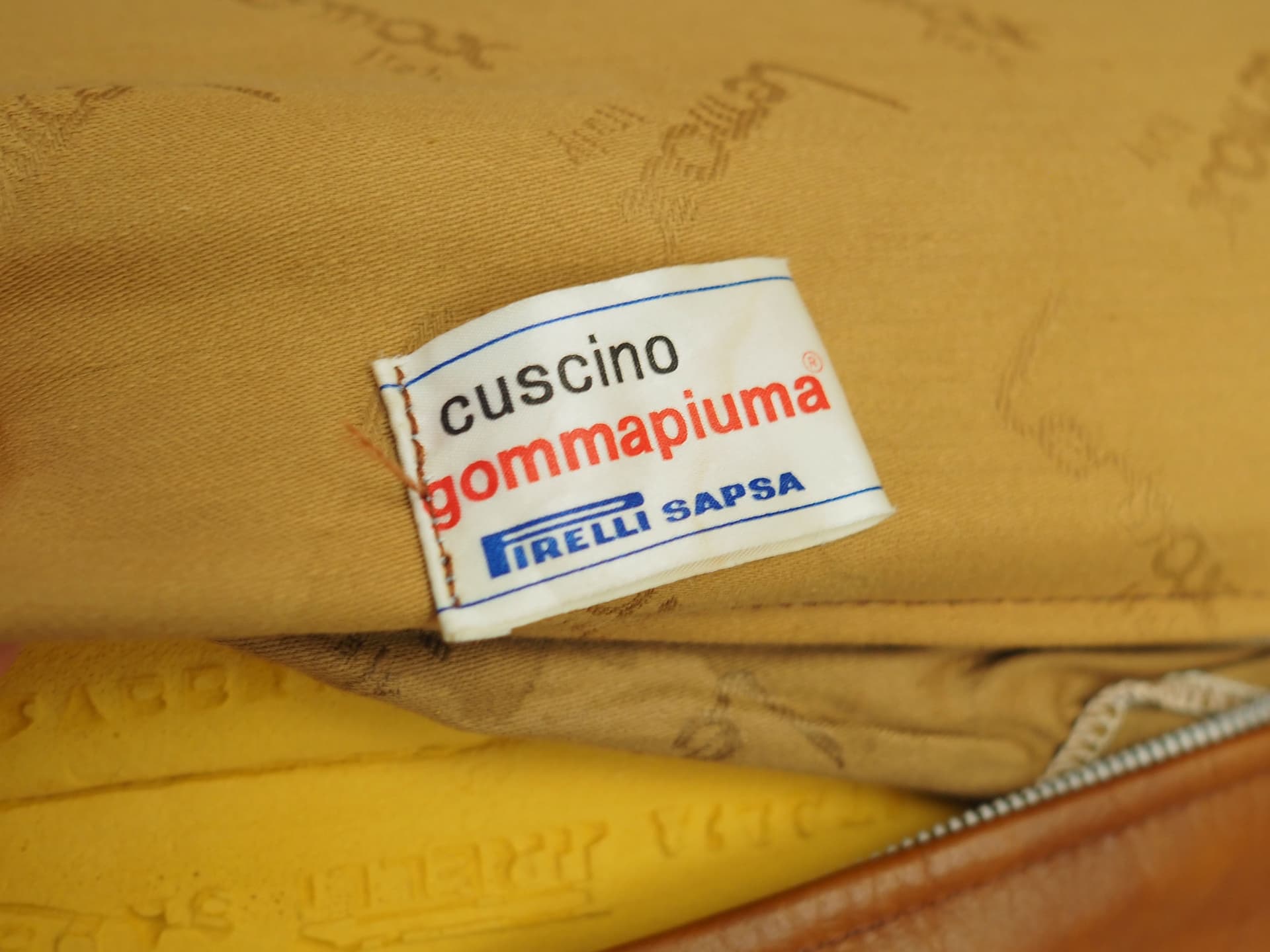 Sofa, pomarańczowy, skóra naturalna, Włochy, lata 70. - 90271