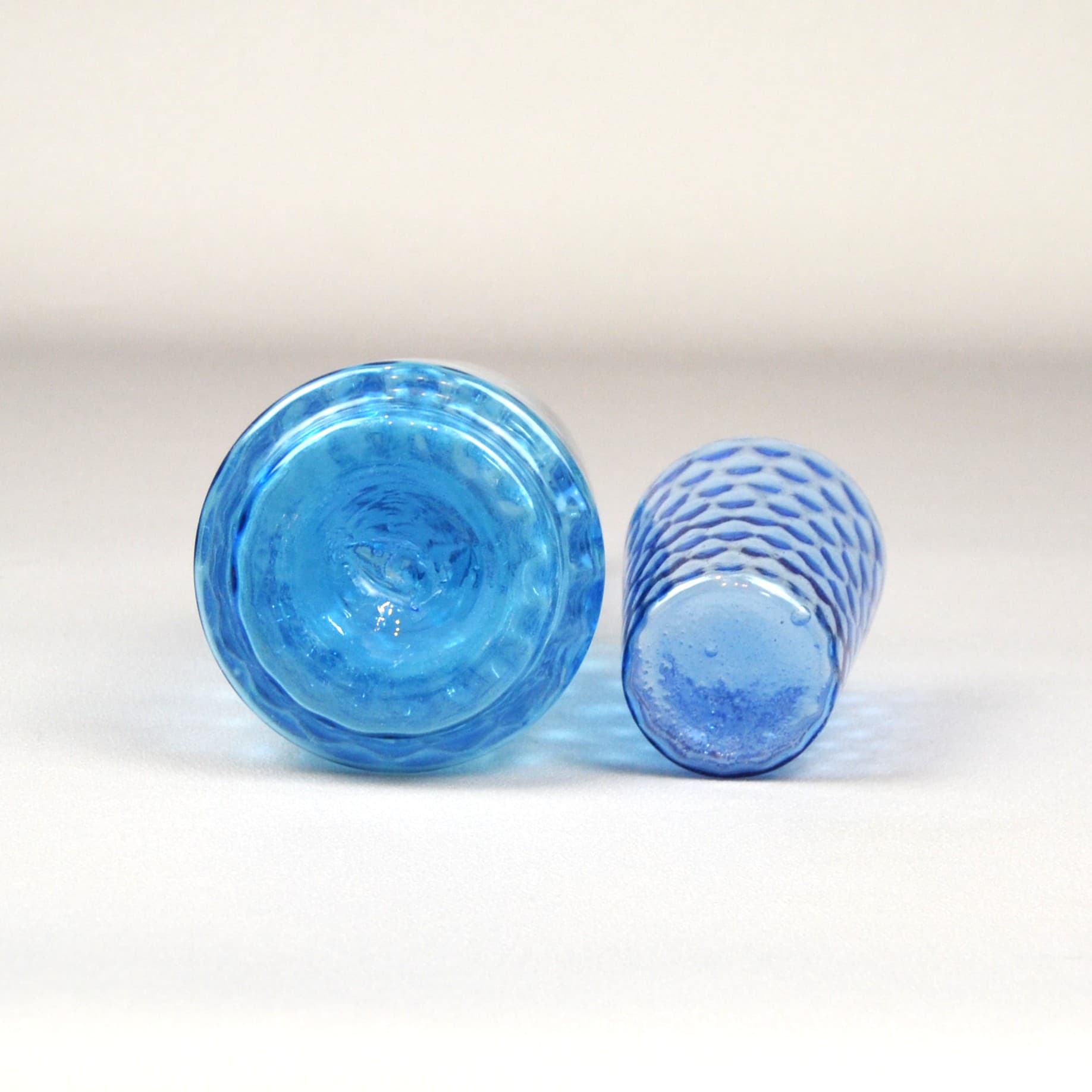 Karafka i szklanka, Secesja, szkło niebieskie, Czechy, lata 20. - 674