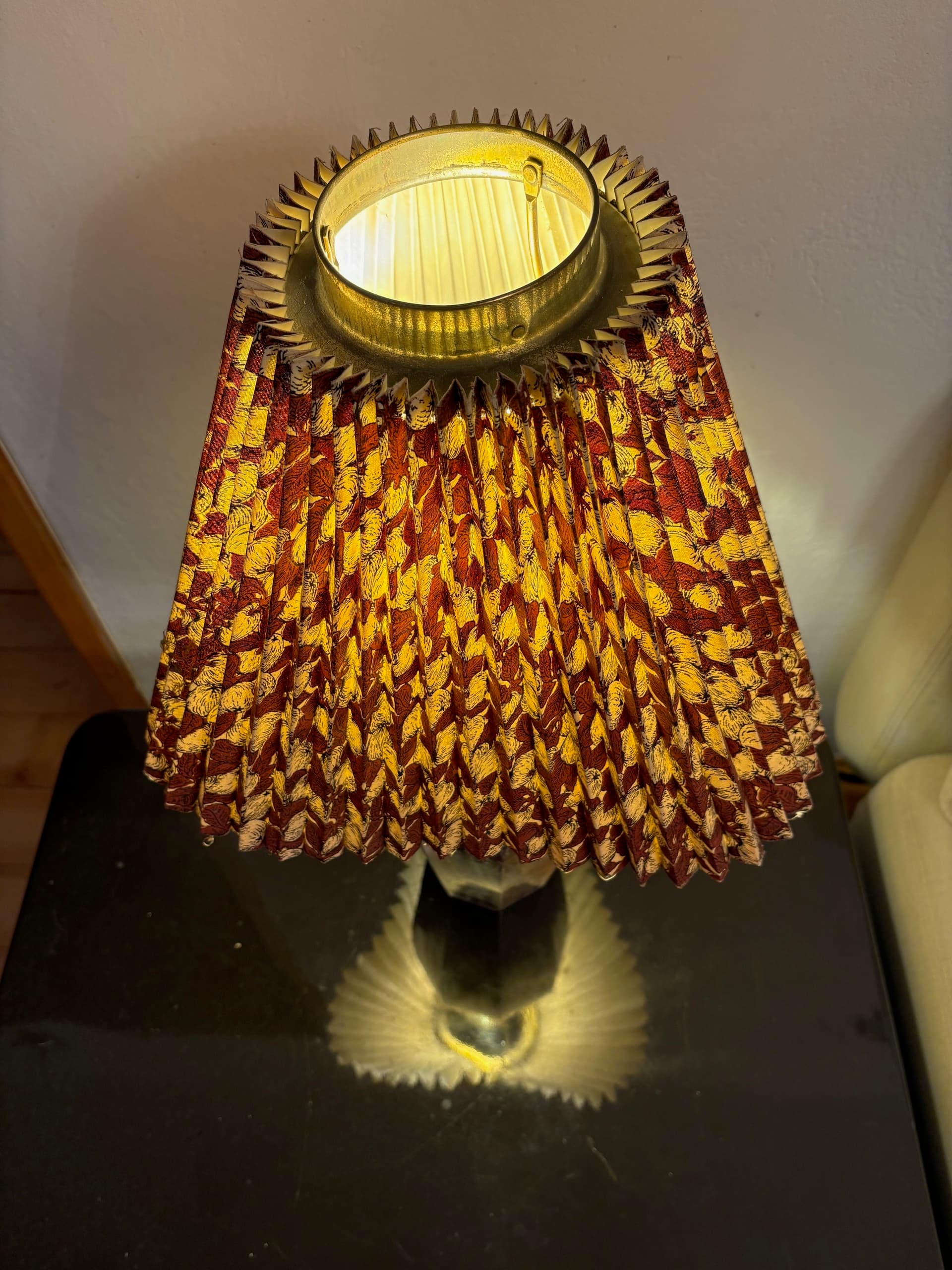 Lampa stołowa Art Deco, ceramika brązowa, Finlandia, lata 20. - 90419