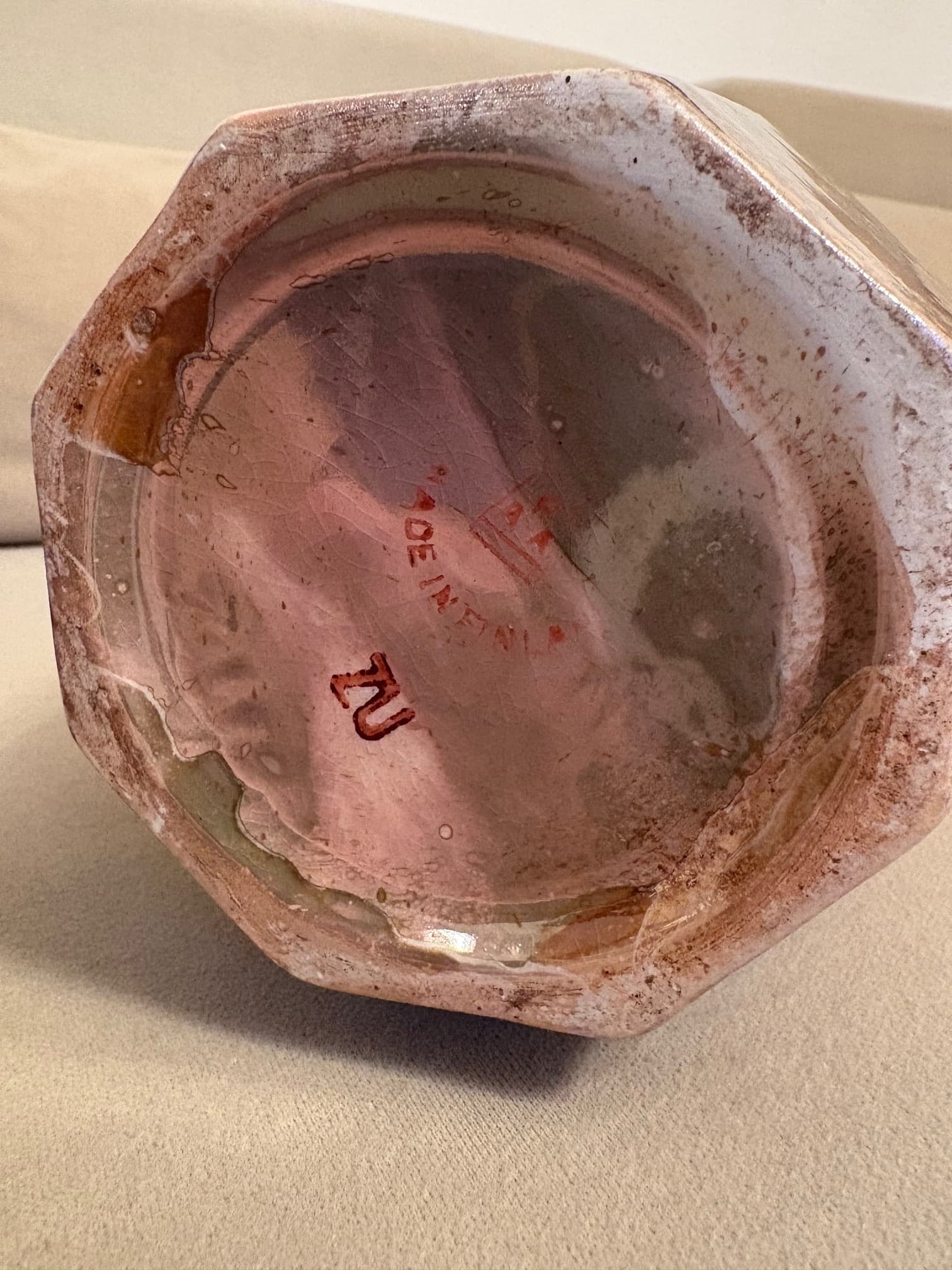 Lampa stołowa Art Deco, ceramika brązowa, Finlandia, lata 20. - 90422