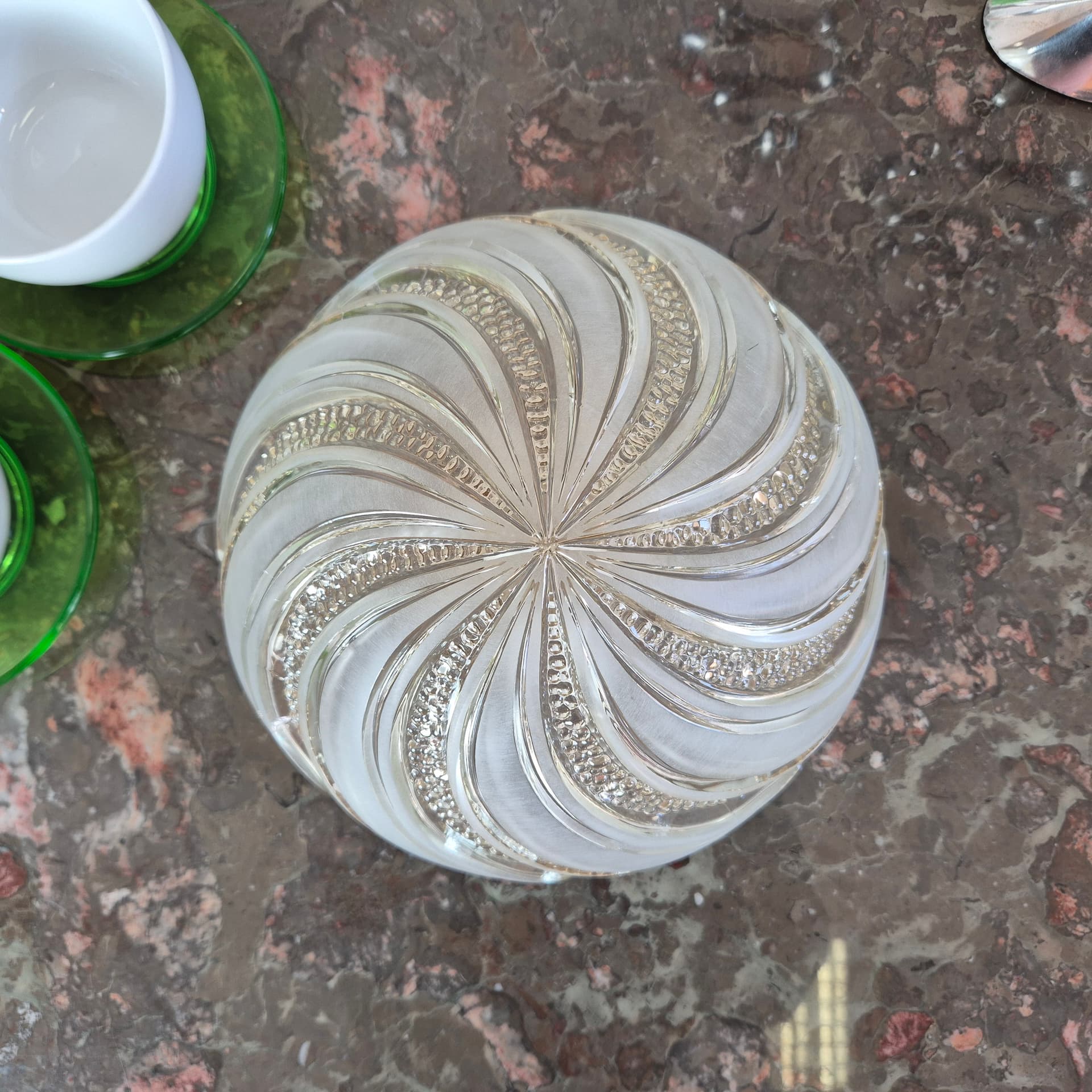 Szklany plafon / kinkiet firmy Orion, Niemcy lata 70. - 90582