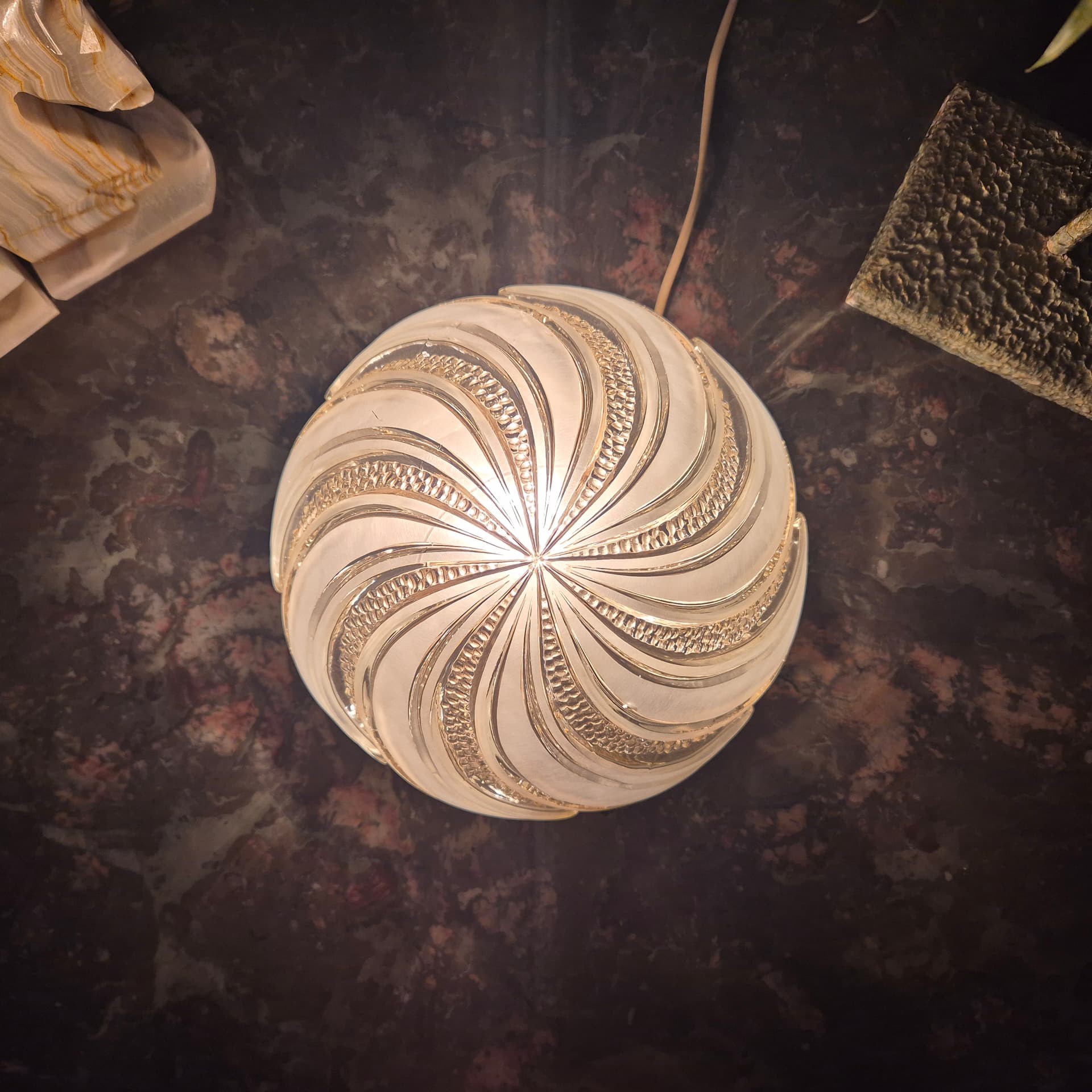 Szklany plafon / kinkiet firmy Orion, Niemcy lata 70. - 90581