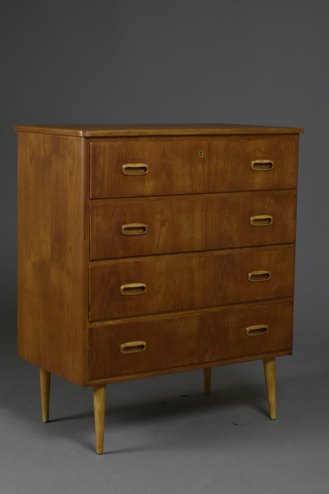 Komoda, teak, brąz jasny, Dania, lata 60. - 90650