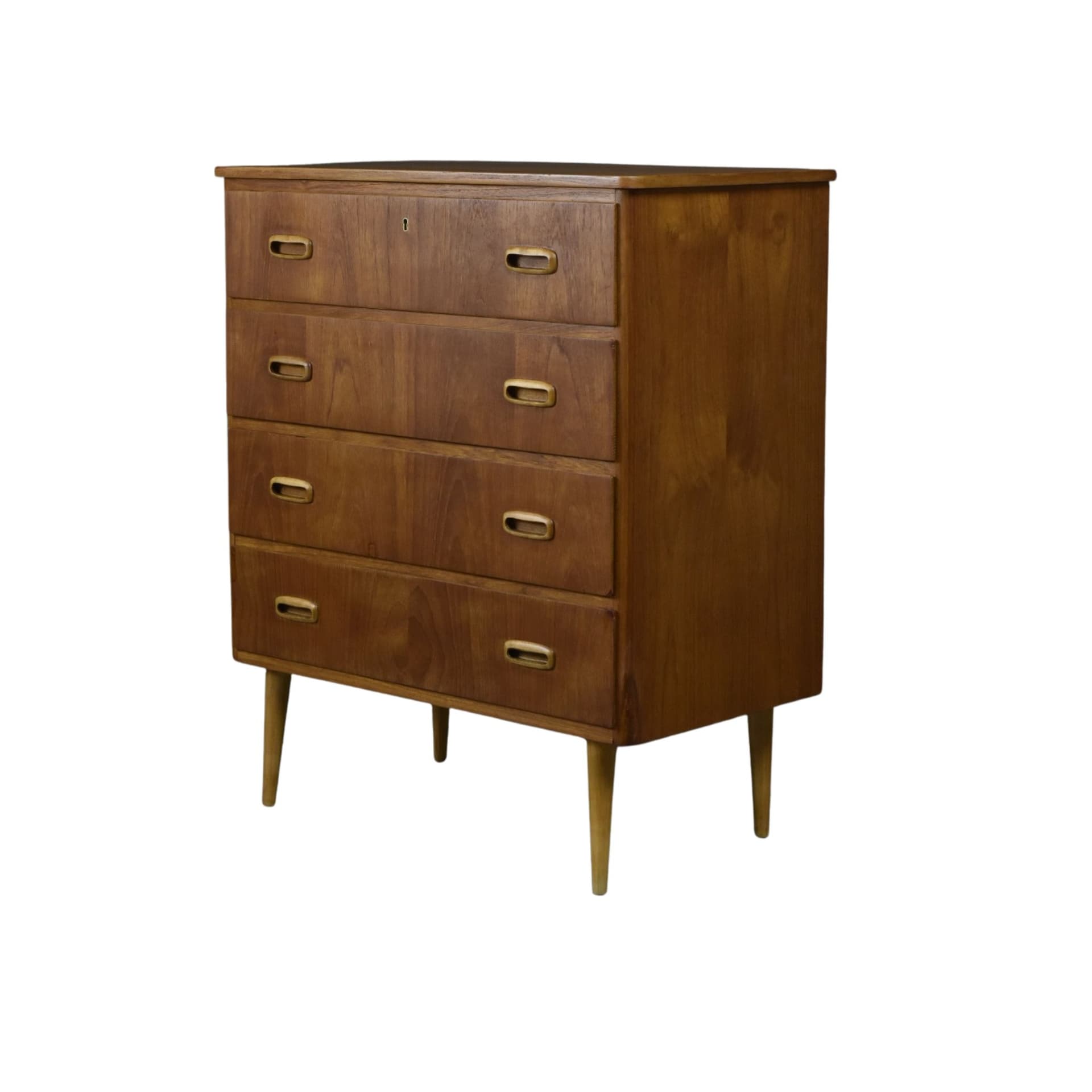 Komoda, teak, brąz jasny, Dania, lata 60.