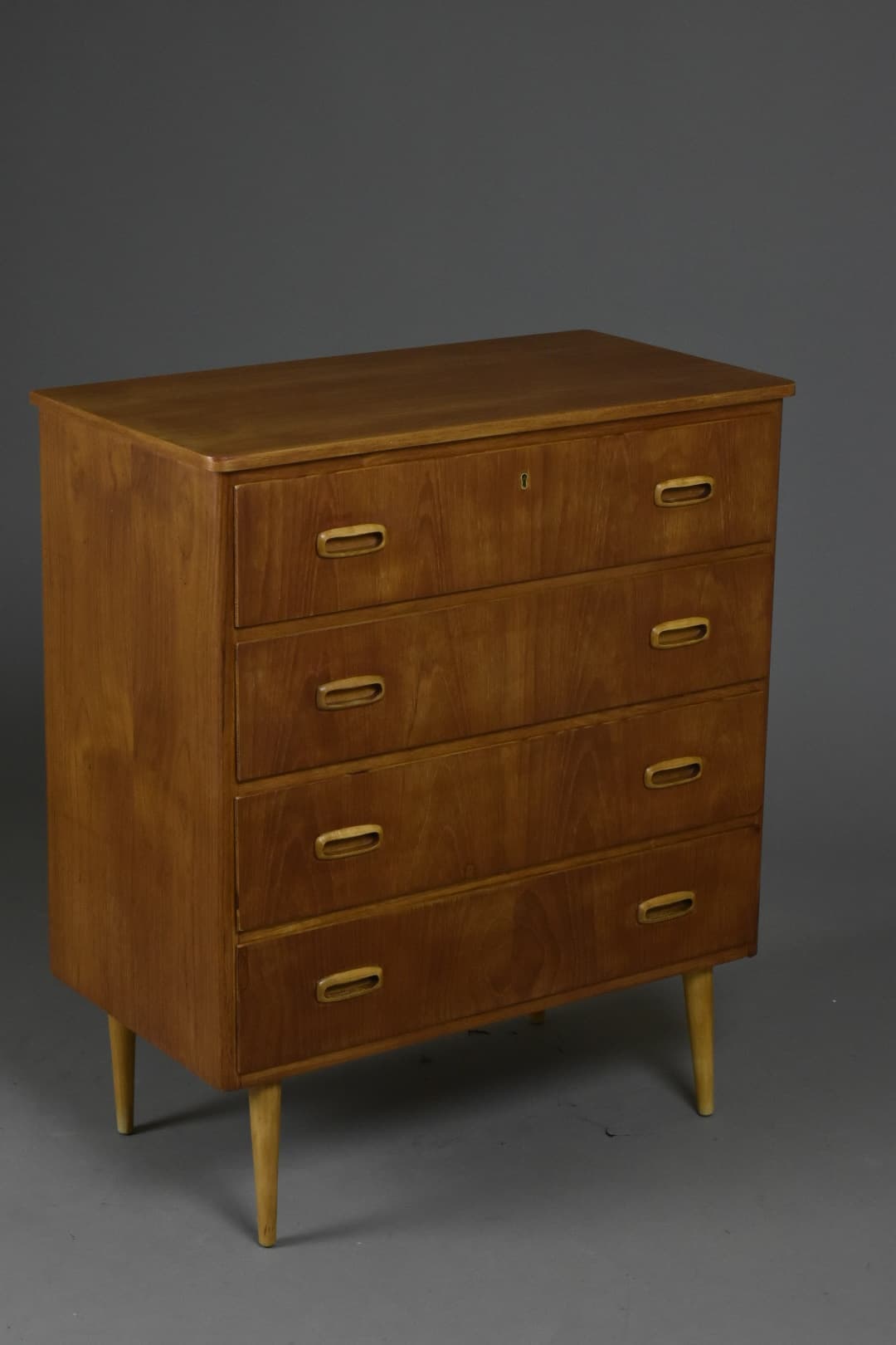 Komoda, teak, brąz jasny, Dania, lata 60. - 90651