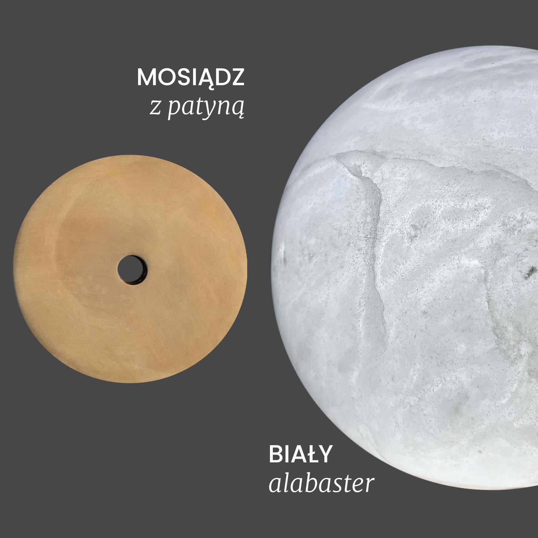 Lampa wisząca Selene biały alabaster, nikiel, Embassy Interiors - 90682