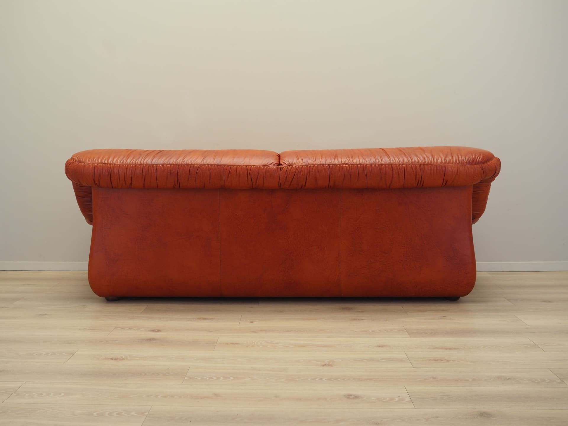 Sofa, skóra naturalna brązowa, PelleRossi, Włochy, lata 70. - 90688