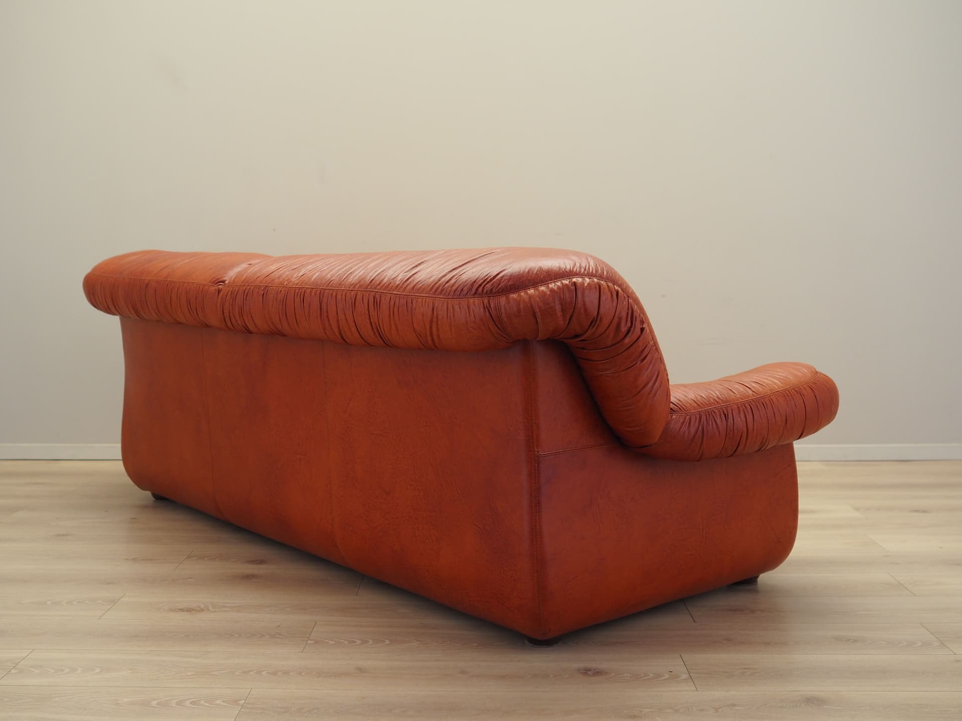 Sofa, skóra naturalna brązowa, PelleRossi, Włochy, lata 70. - 90689