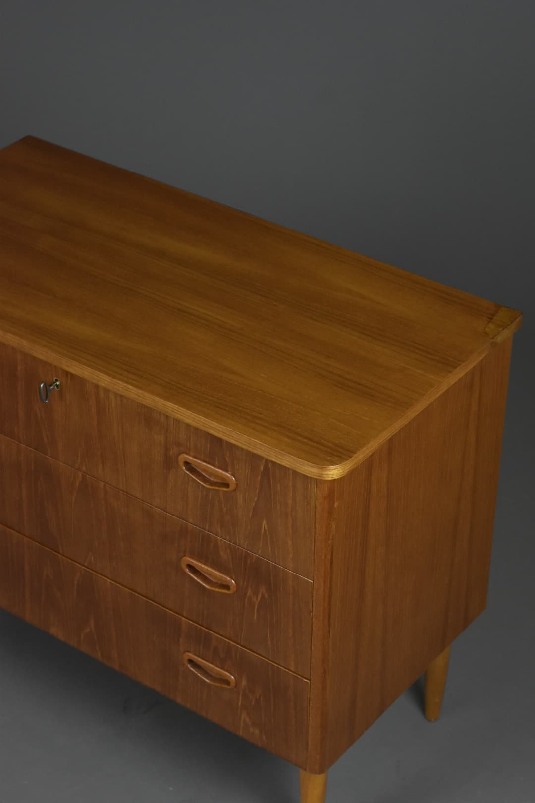Komoda, teak jasnobrązowy, Szwecja, lata 60. - 90707