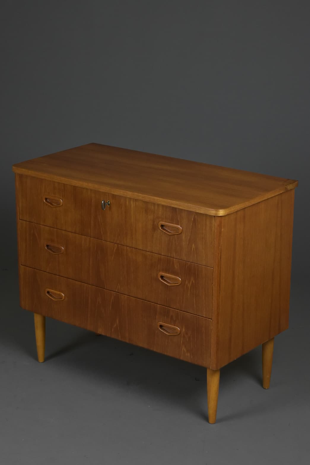 Komoda, teak jasnobrązowy, Szwecja, lata 60. - 90708