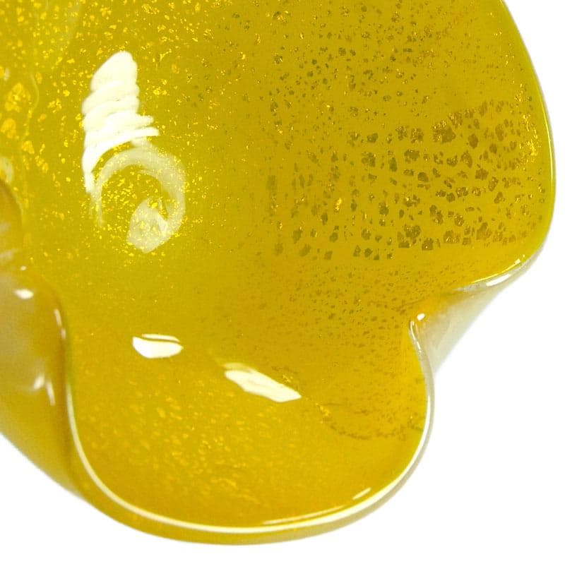 Cytrynowa szklana miseczka z drobinkami srebra, proj. A. Seguso, Włochy, lata 60. - 6994
