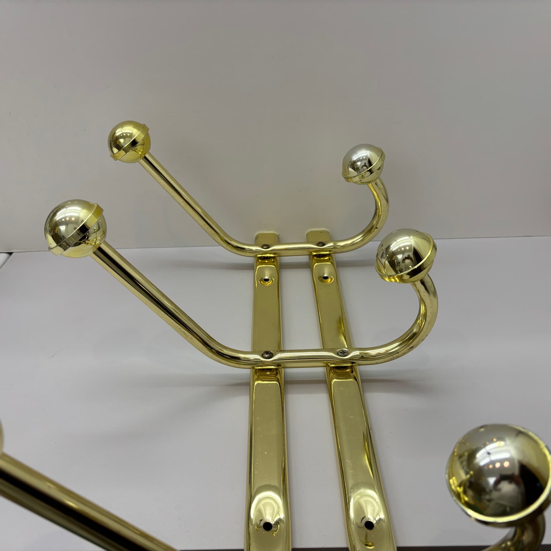 Wieszak ścienny, złoty, stal, Niemcy, lata 70. - 91483