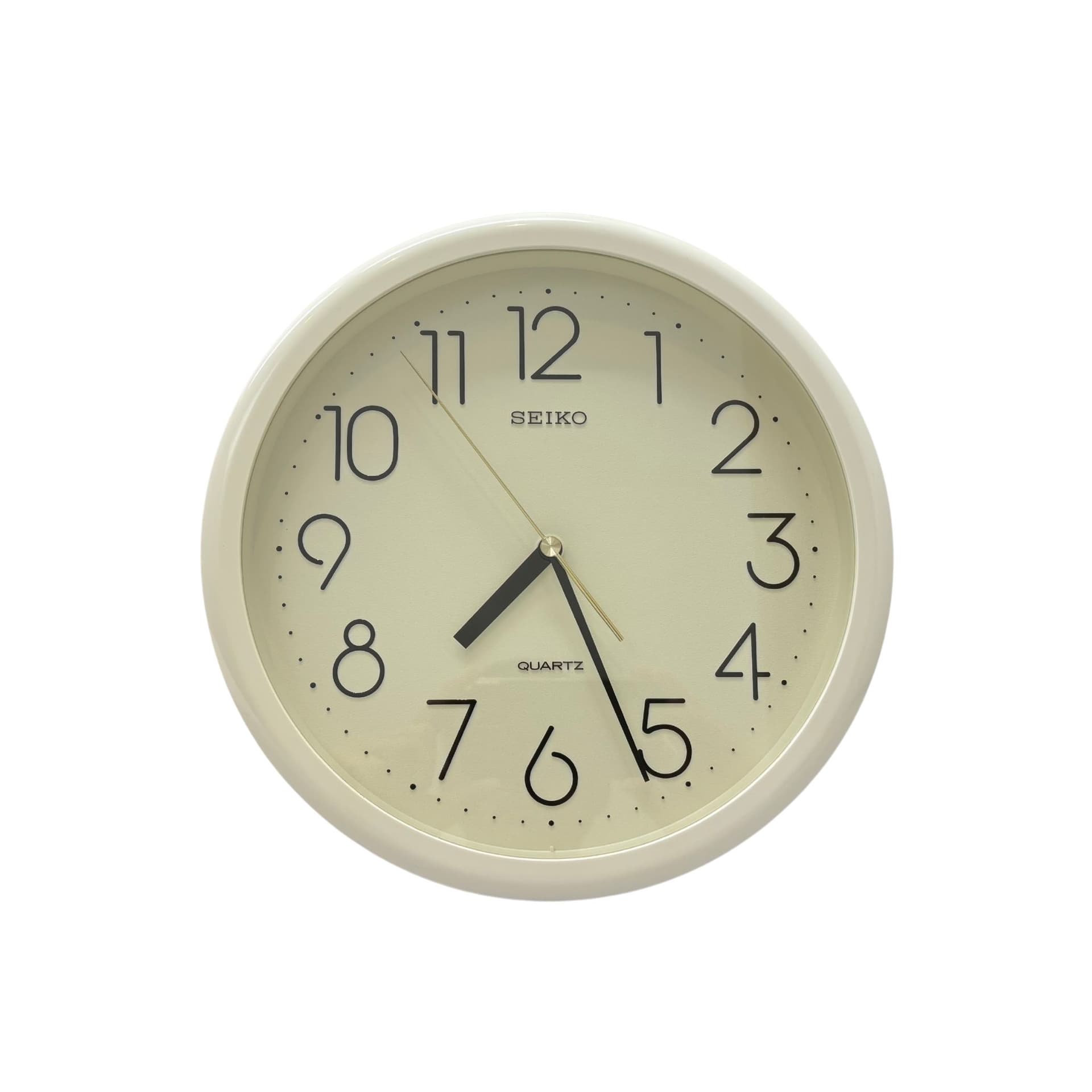 Zegar ścienny, beżowy, plastik, Japonia, lata 80.