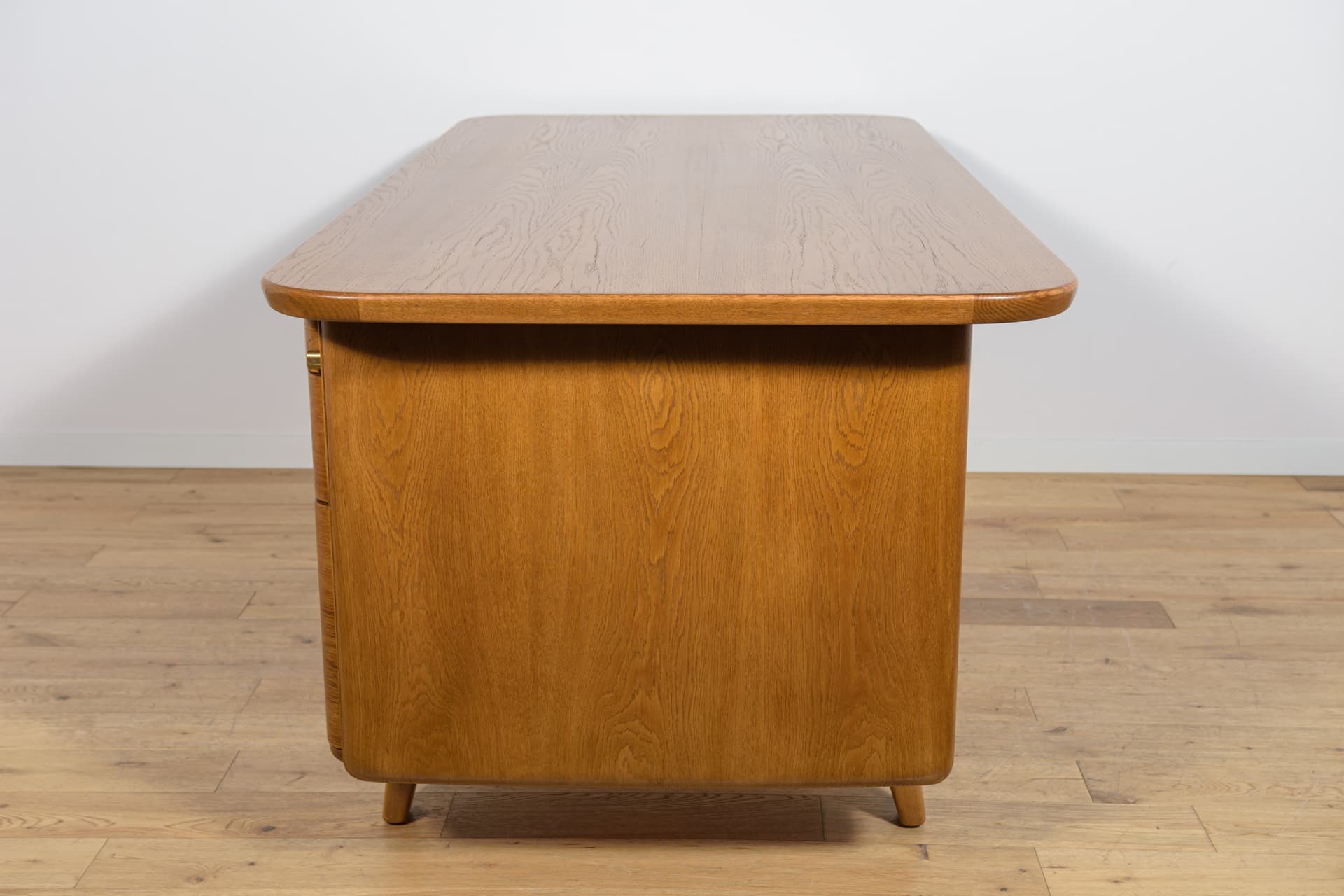 Dębowe biurko Art Deco, proj. Gunnar Ericsson, Atvidaberg, Facit AB Buromöbel Zurich, Szwajcaria, lata 50 - 91562