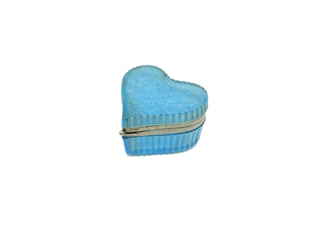 Bonbonniere, Art Nouveau, blue glass, Ząbkowice, Poland, 1920s. - DIMENSION