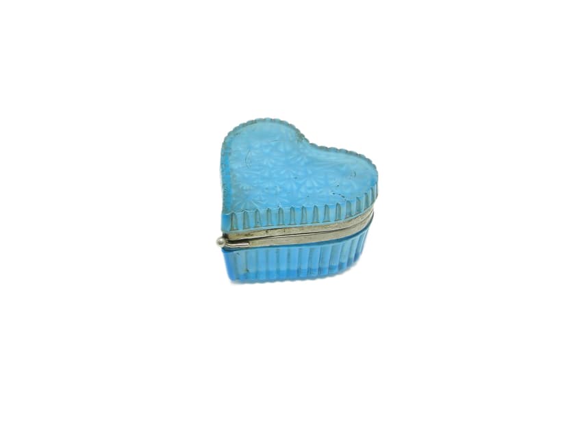 Bonbonniere, Art Nouveau, blue glass, Ząbkowice, Poland, 1920s.