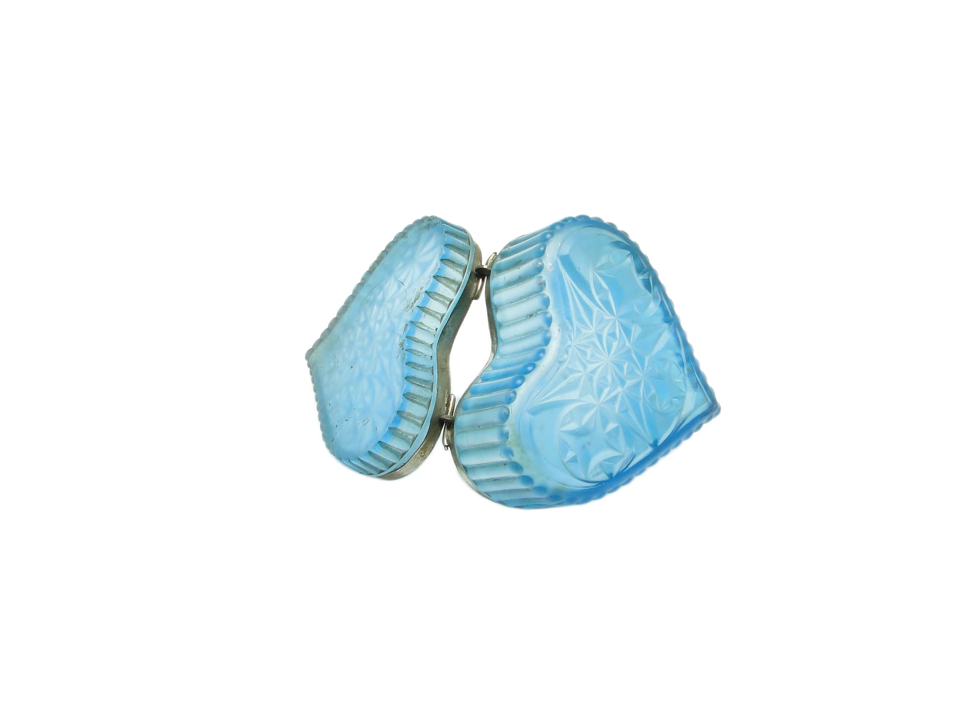 Bonbonniere, Art Nouveau, blue glass, Ząbkowice, Poland, 1920s. - 91605