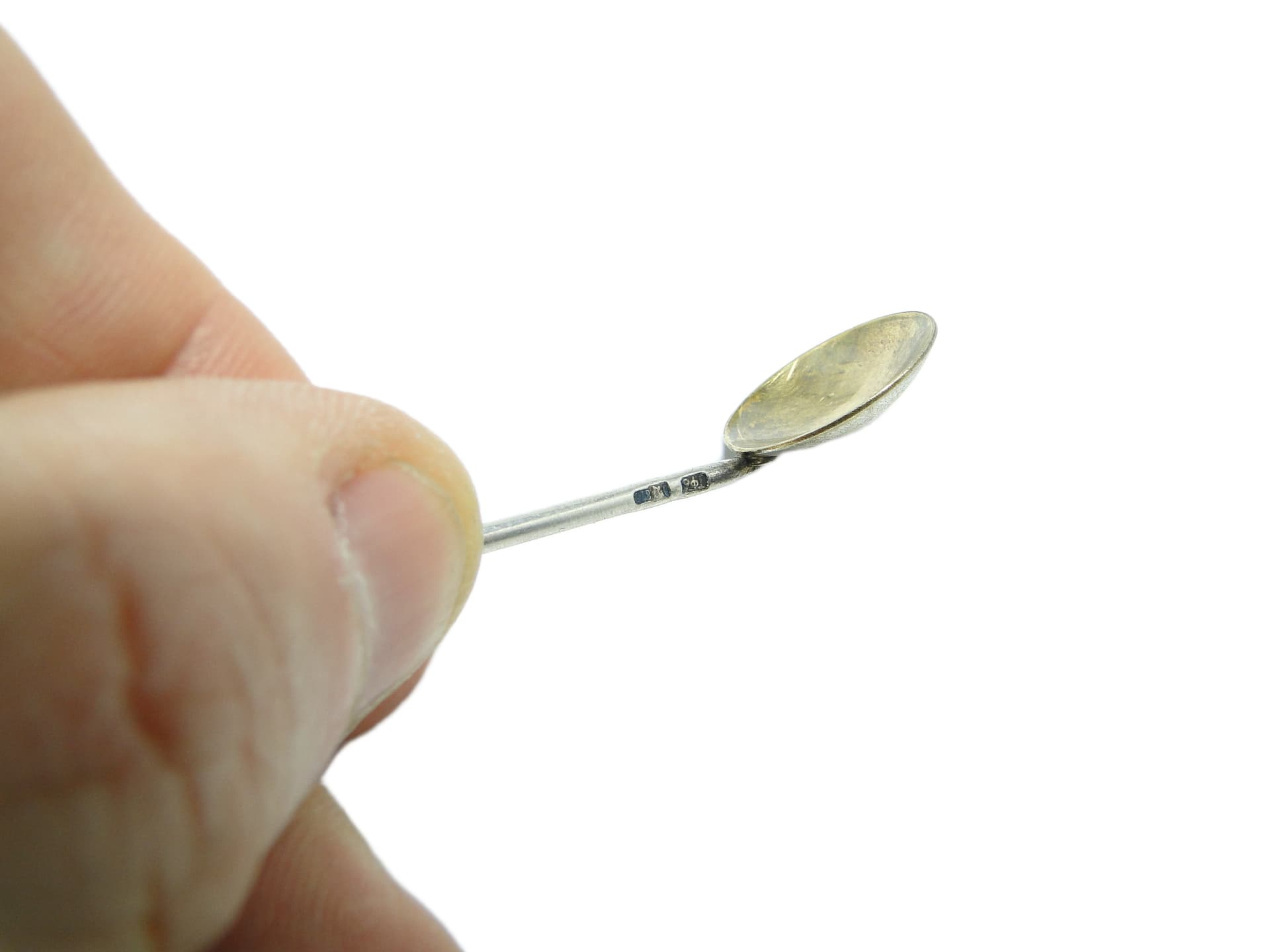 Salt spoon, modernism, silver, Poland, 1970s. - 91636