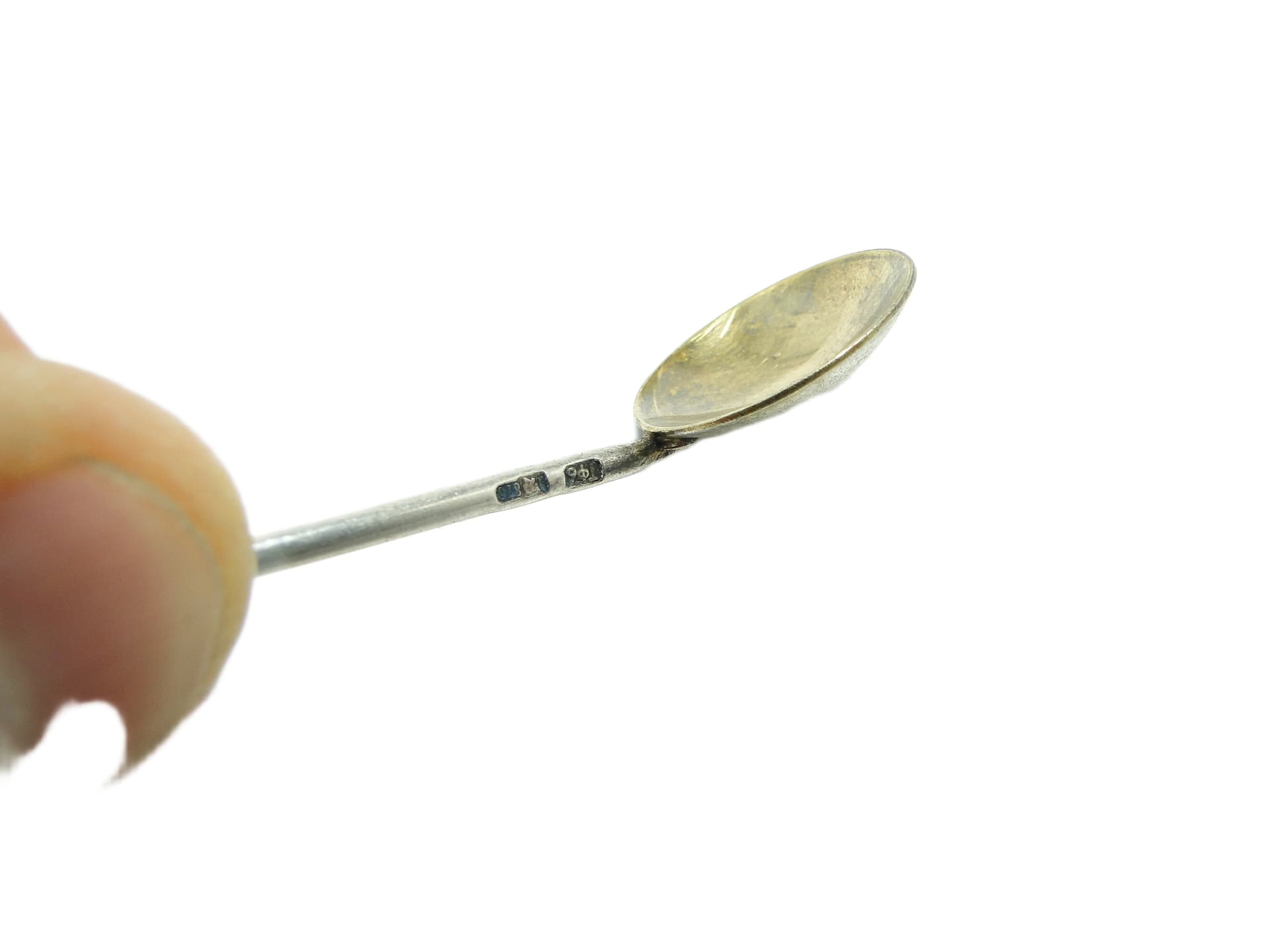 Salt spoon, modernism, silver, Poland, 1970s. - 91633