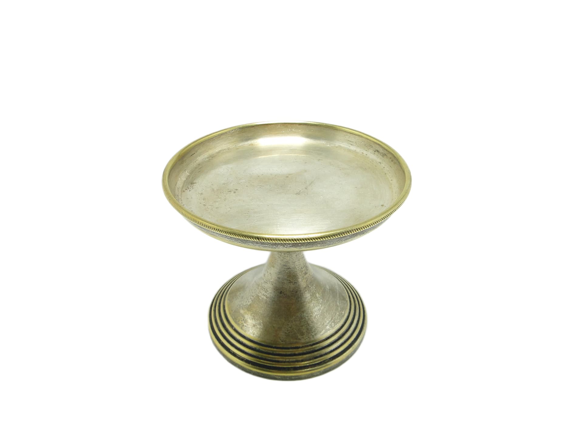 Cukiernica, Art Deco, mosiądz srebrzony, szkło, Polska, lata 30. - 91670