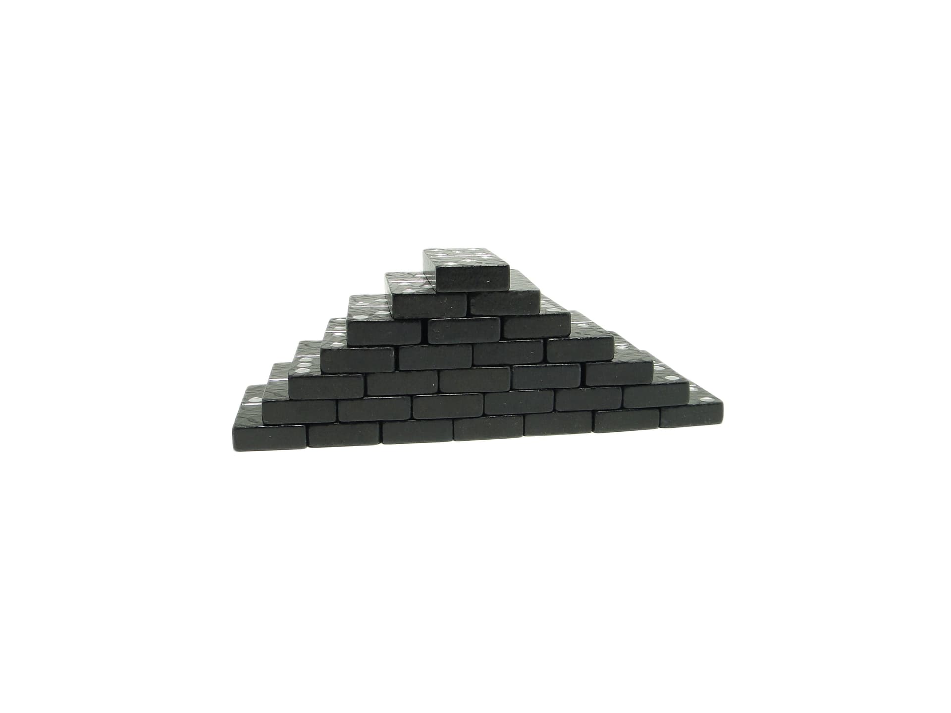 Domino set, minimalism, black plastic, Poland, 1970s. - 91704