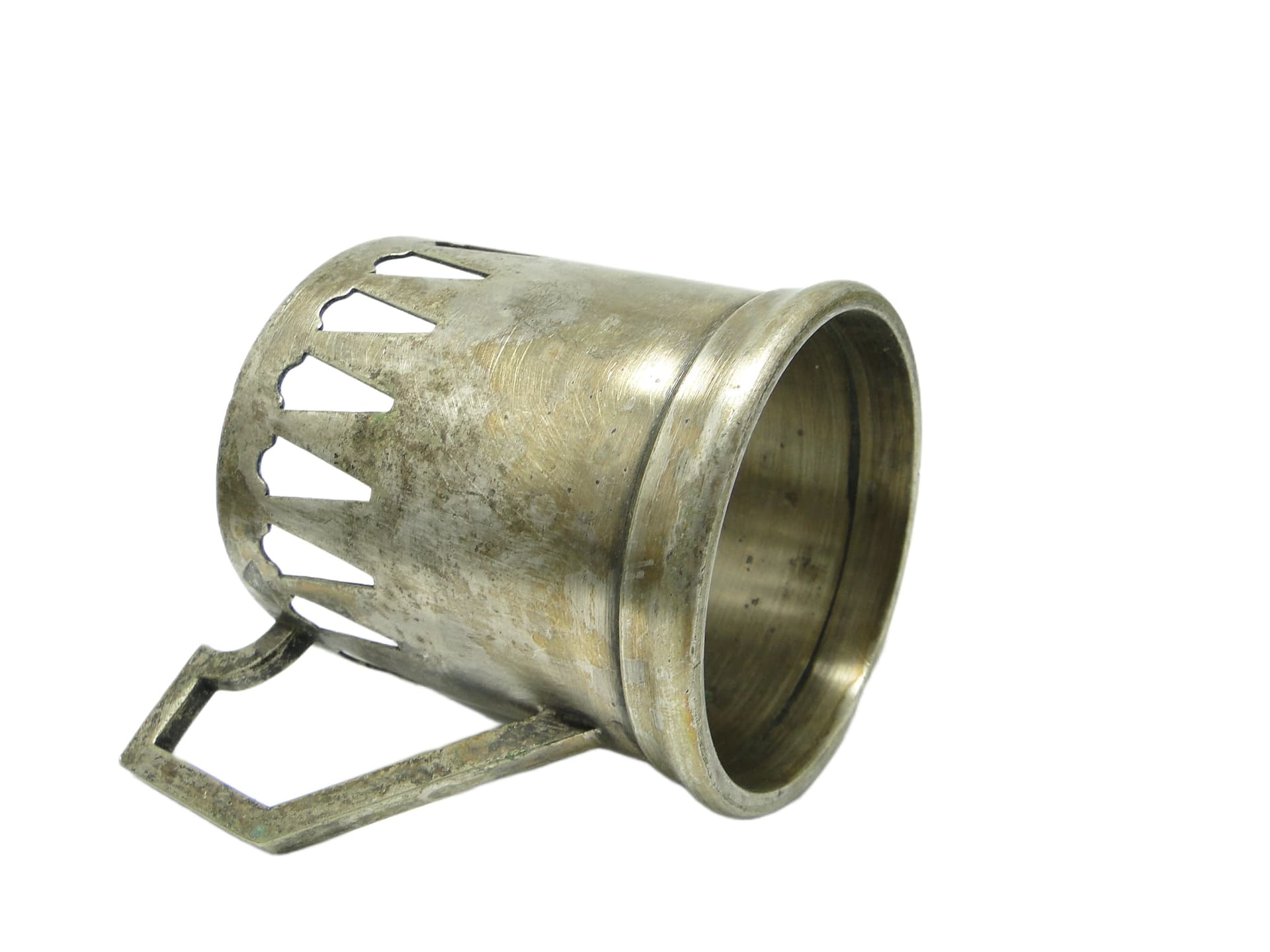 Podstakannik Art Nouveau, mosiądz srebrzony, Austria, początek XX w. - 91726