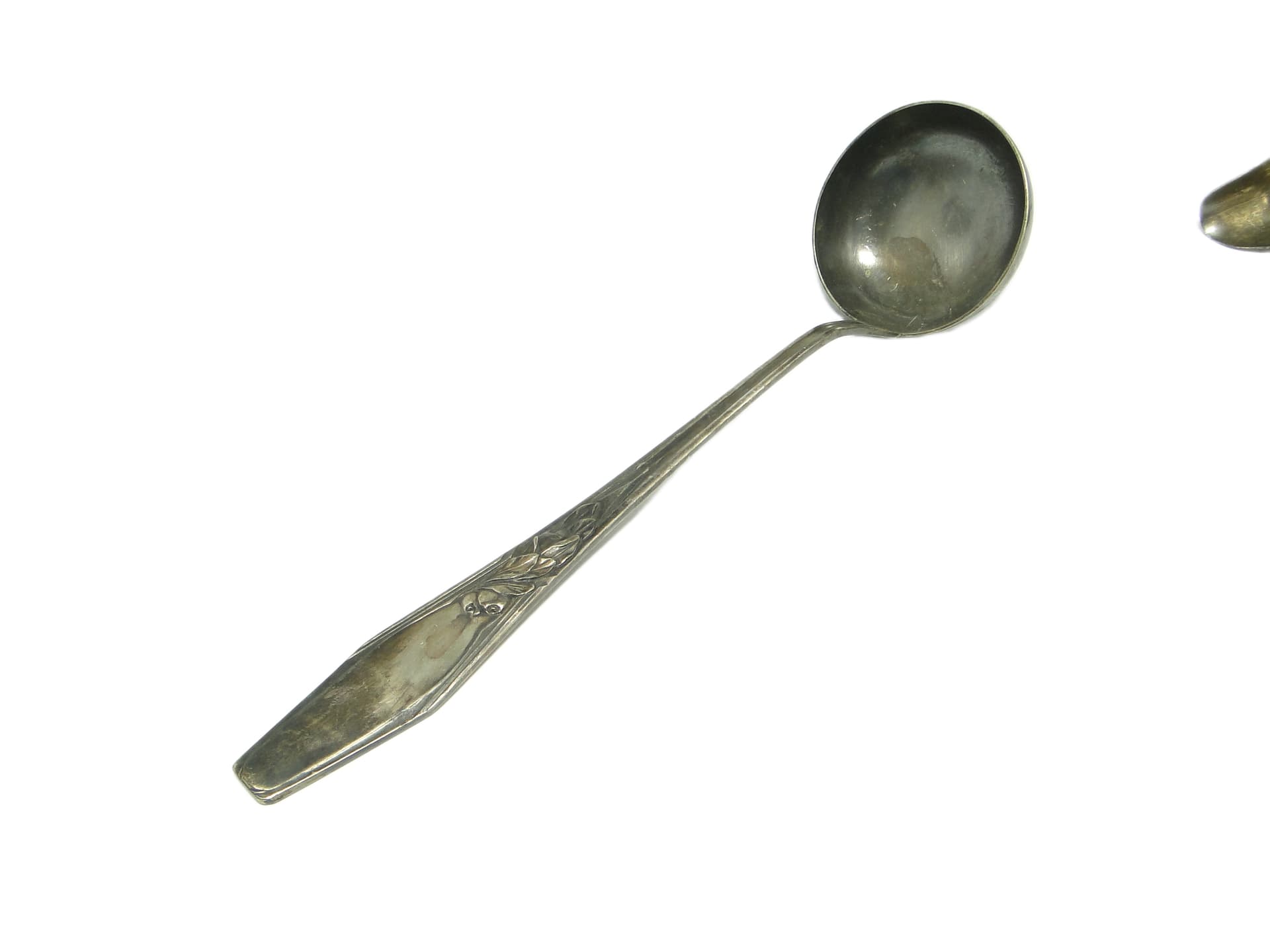 Borówka ladle, Art Nouveau / Art Deco, silver-plated brass, Norblin, Poland, 1920s.