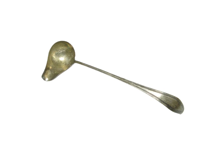 Soup ladle, Scandinavian functionalism, silver-plated brass, Denmark, early 20th c.