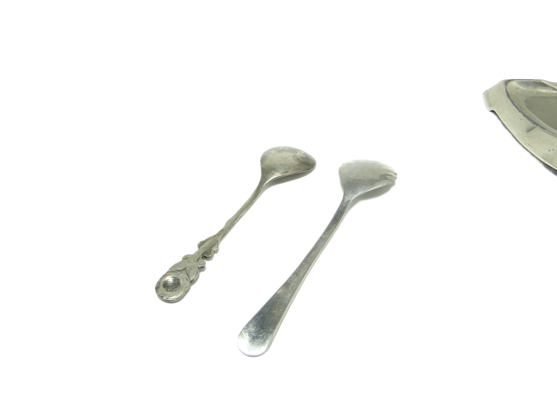 Para łyżek do herbaty, mosiądz srebrzony, Polska, lata 60. - 91837