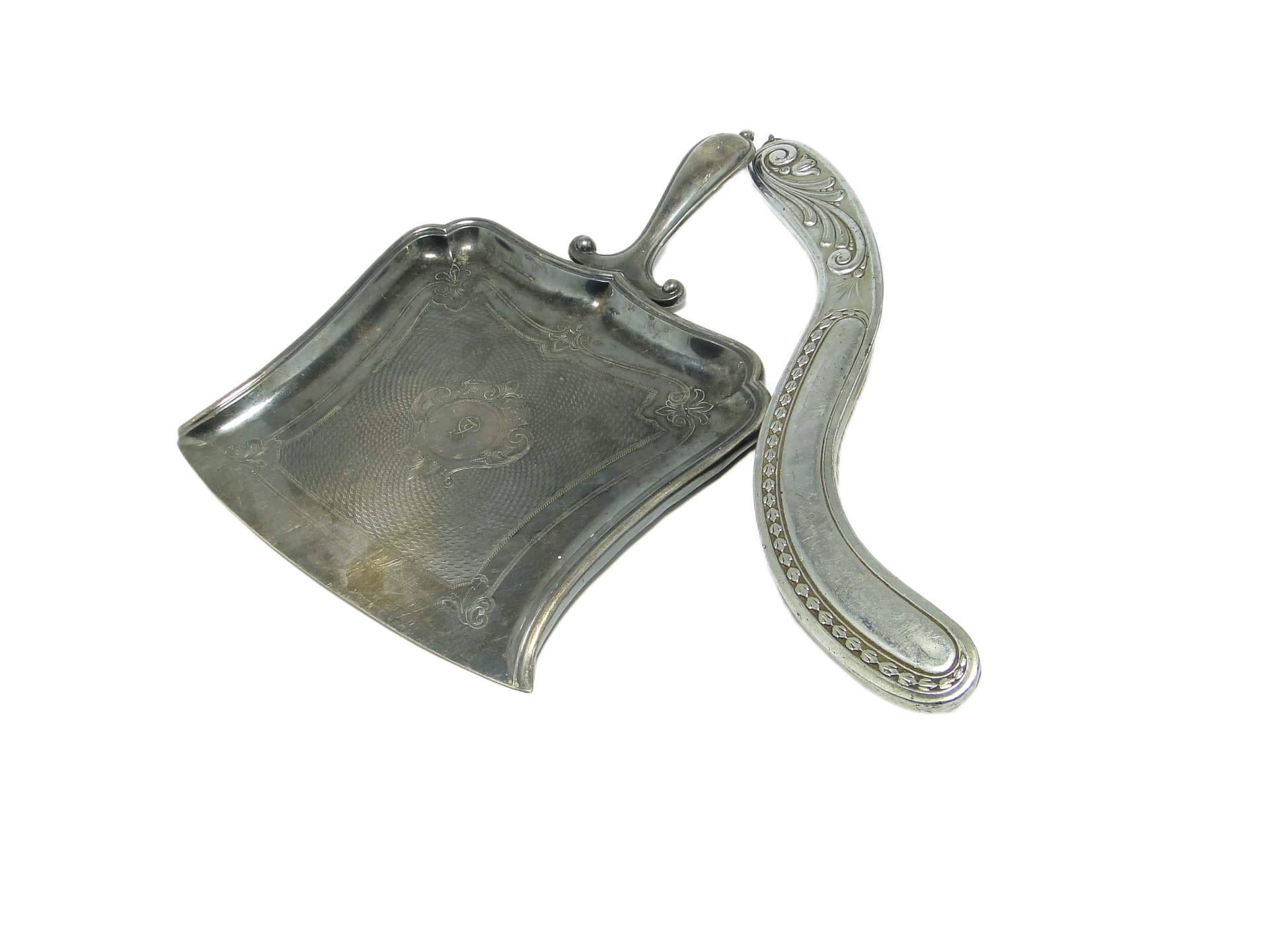 Art Nouveau crumb set, silver-plated brass, Poland, early 20th c. - 91888