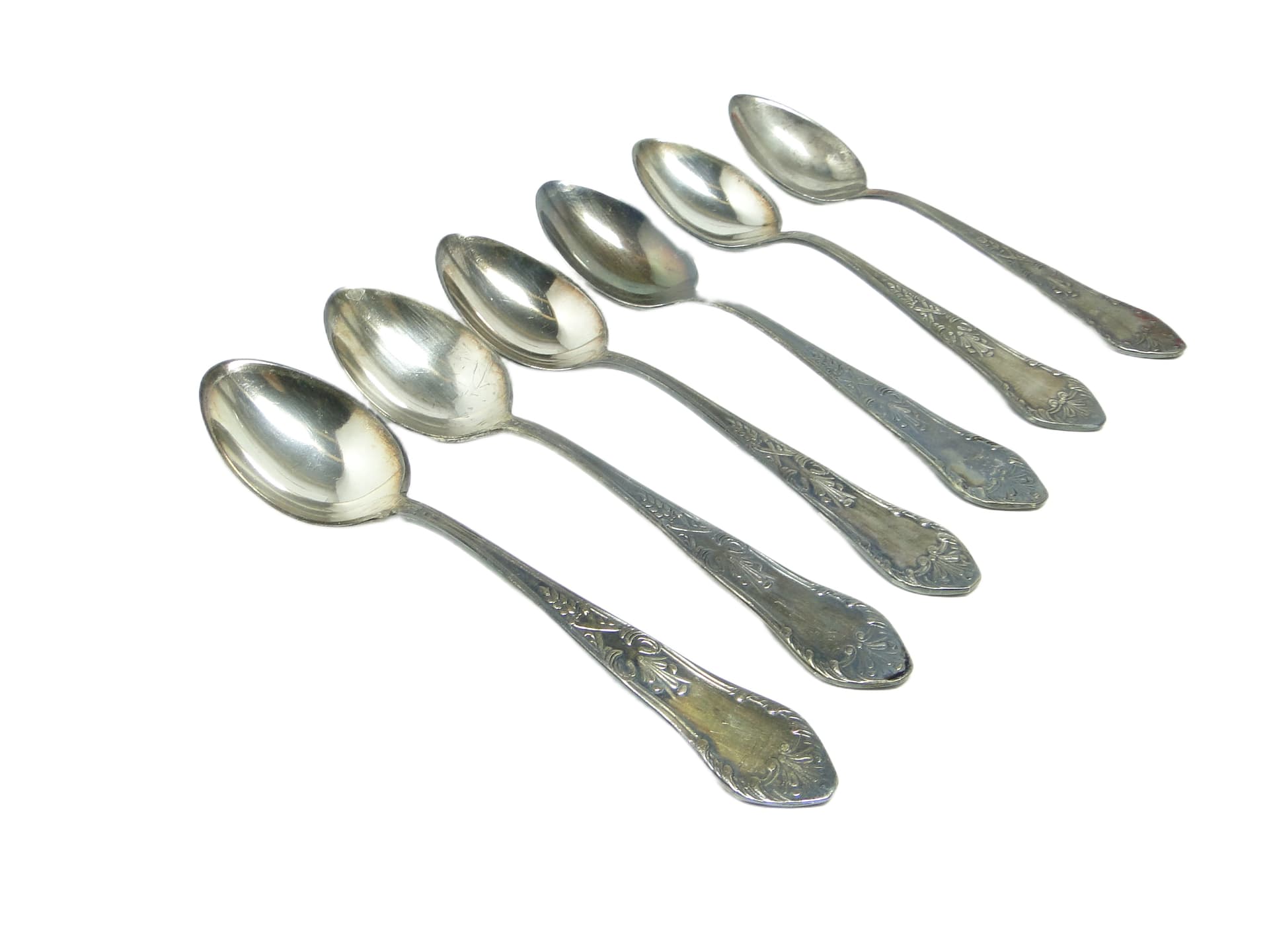 Aleksandria tea spoon set, Baroque, silver-plated brass, Poland, 1970s. - 91927