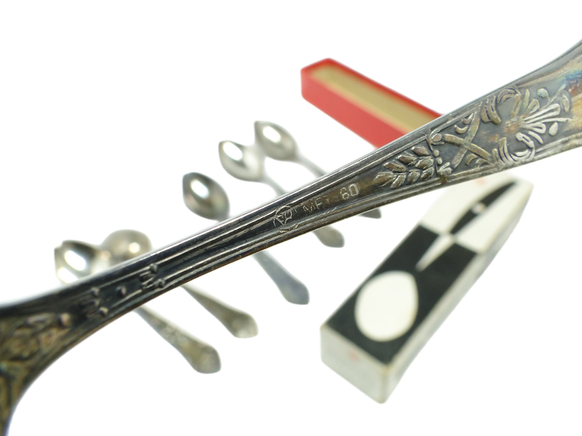 Aleksandria tea spoon set, Baroque, silver-plated brass, Poland, 1970s. - 91928