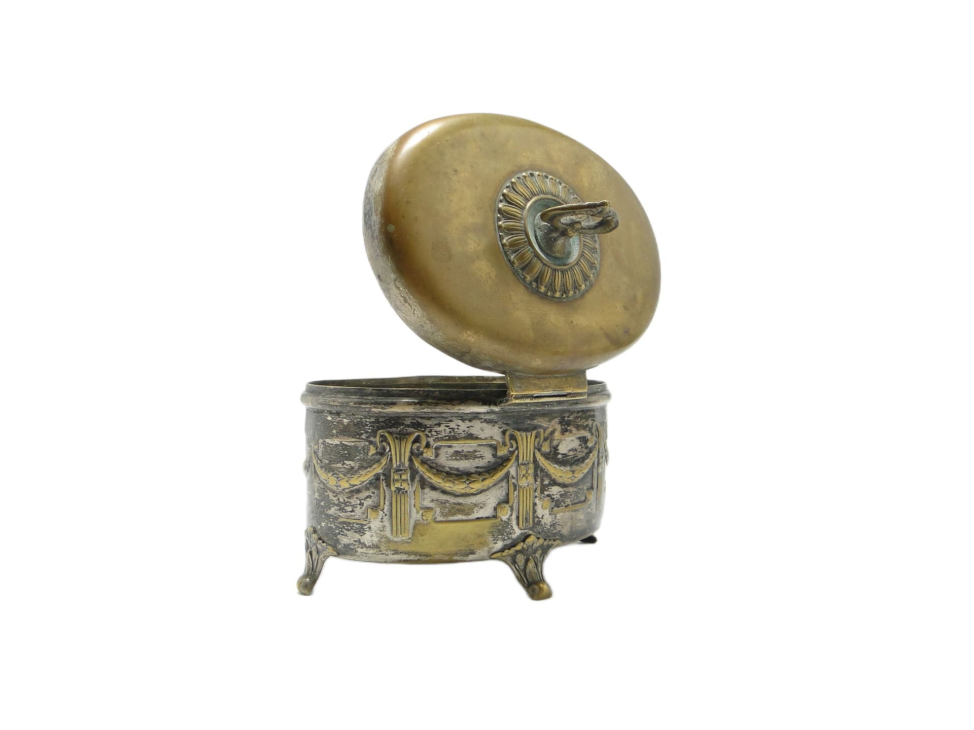 Cukiernica neoklasycystyczna, mosiądz srebrzony, Austria, XIX w. - 92019