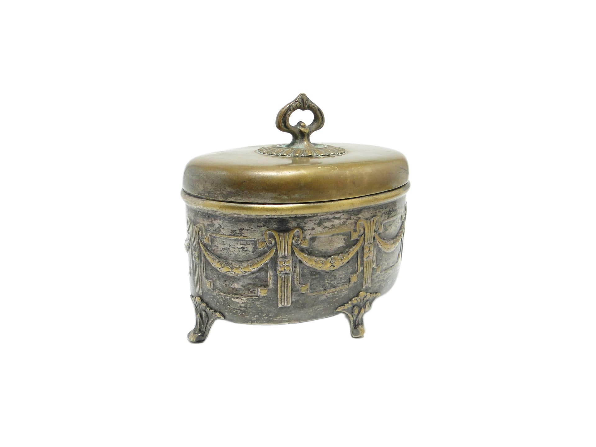 Cukiernica neoklasycystyczna, mosiądz srebrzony, Austria, XIX w. - 92014