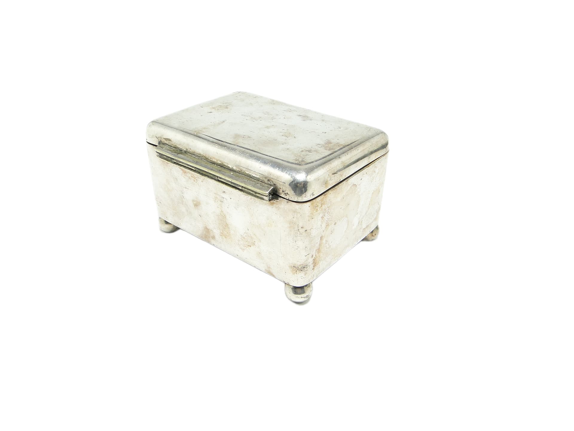 Cukiernica Art Deco, mosiądz srebrzony, Norblin, Polska, lata 20. - 92035