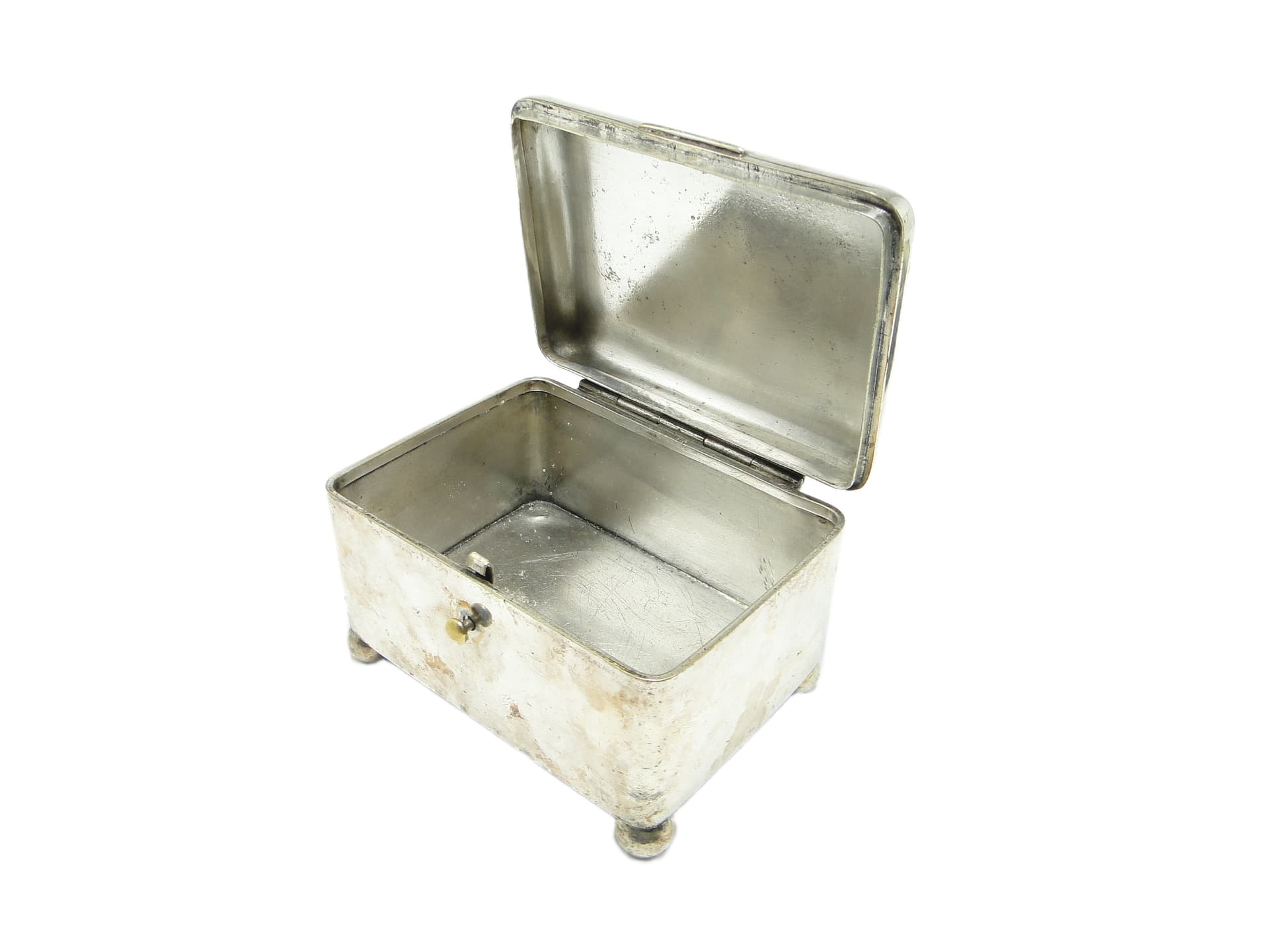 Cukiernica Art Deco, mosiądz srebrzony, Norblin, Polska, lata 20. - 92038