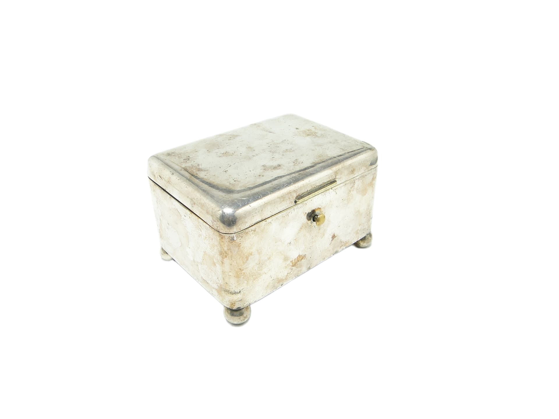 Cukiernica Art Deco, mosiądz srebrzony, Norblin, Polska, lata 20. - 92039