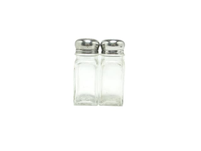 Salt shaker set, Modernism, transparent glass, Poland, 1970s. - DIMENSION