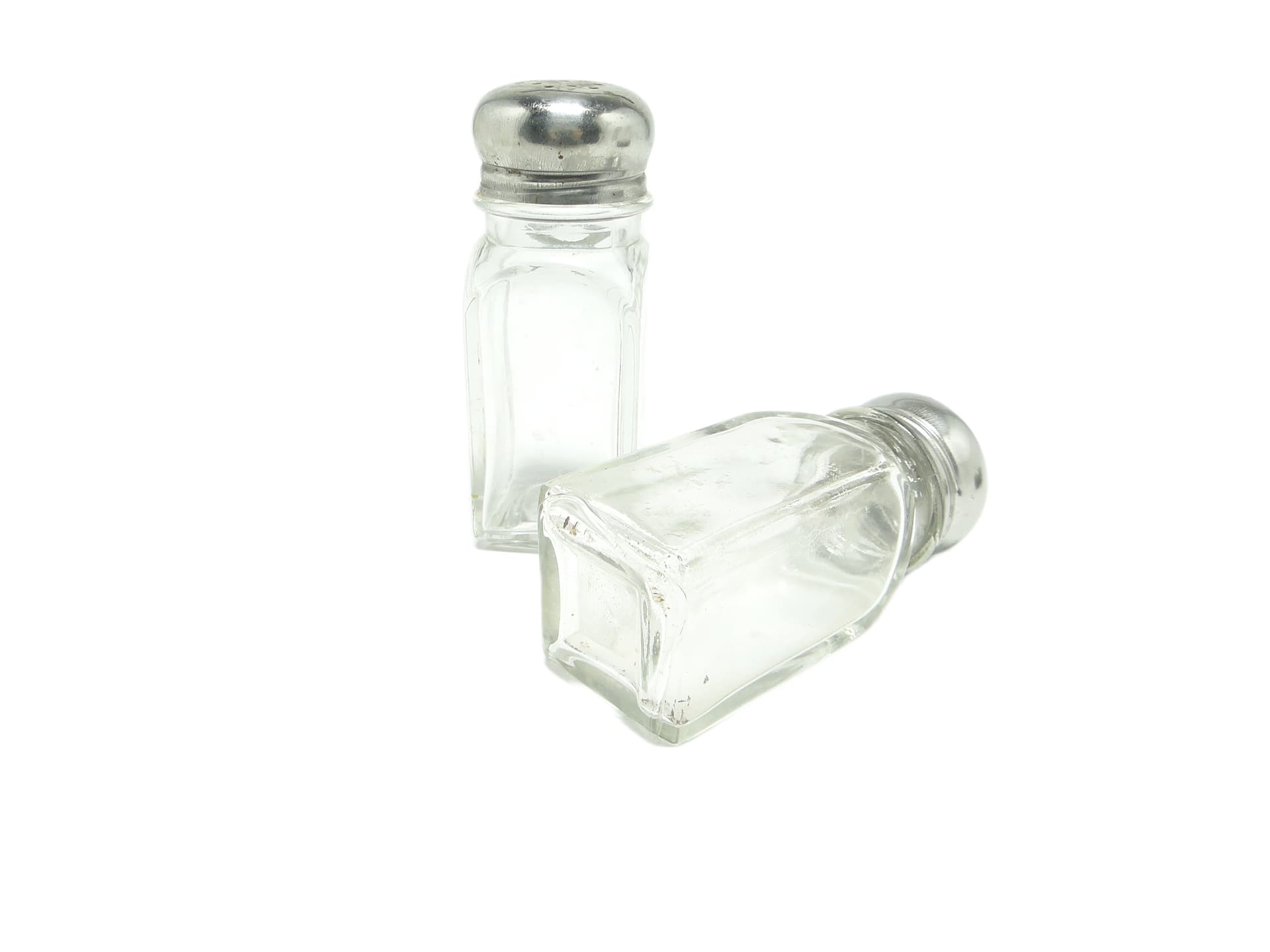 Salt shaker set, Modernism, transparent glass, Poland, 1970s. - 92085
