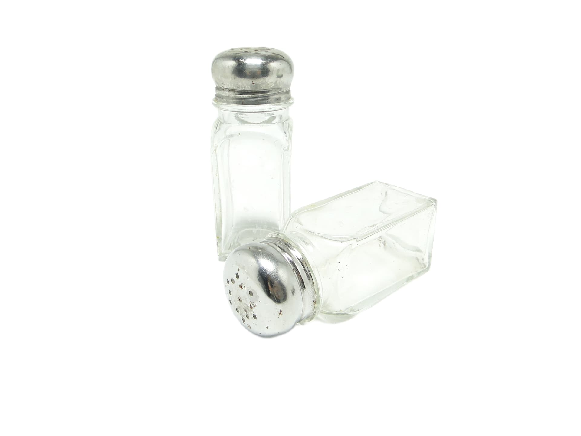 Salt shaker set, Modernism, transparent glass, Poland, 1970s. - 92084