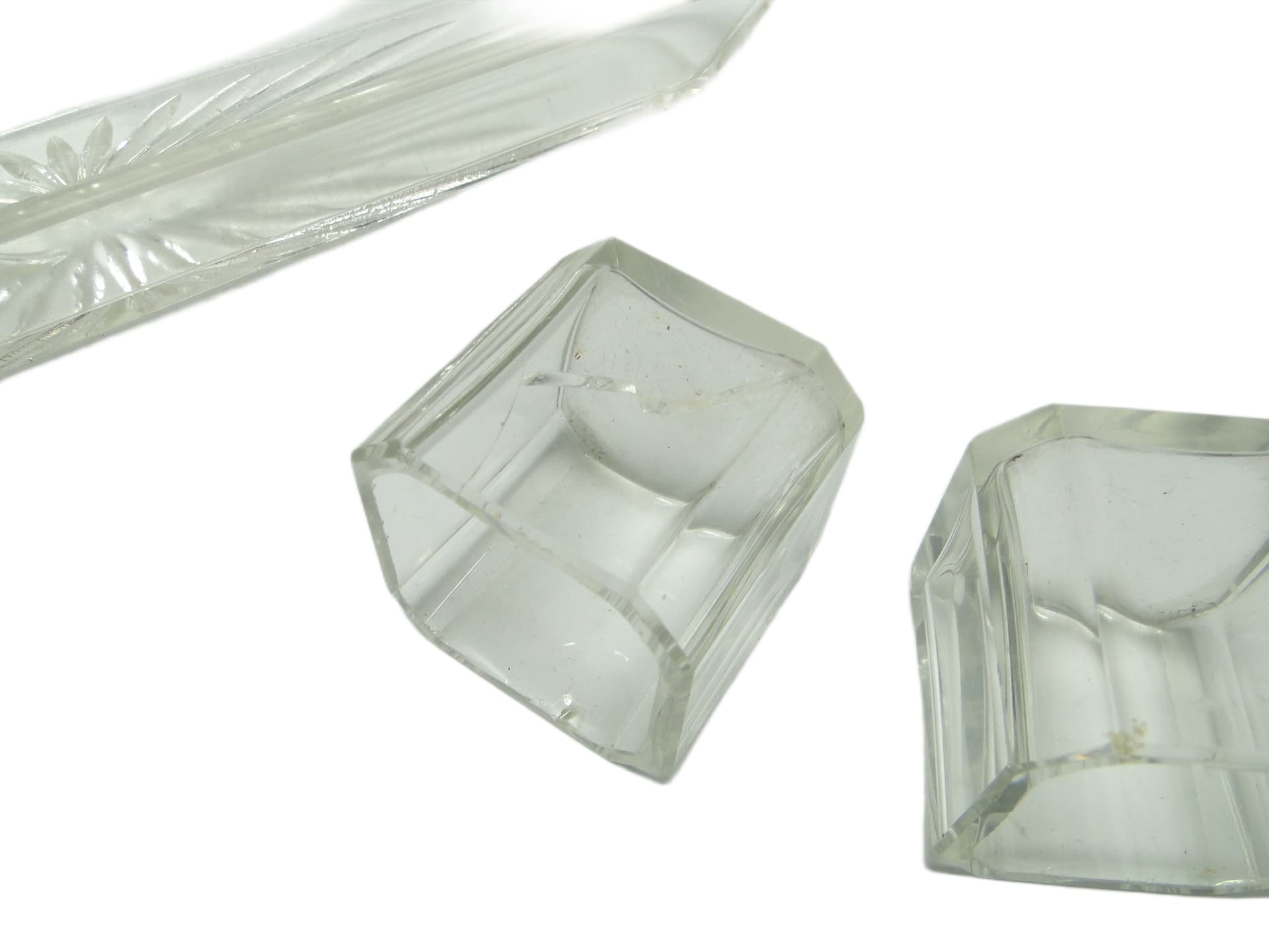 Przybornik toaletowy art déco, kryształ, Czechosłowacja, lata 30. - 92097