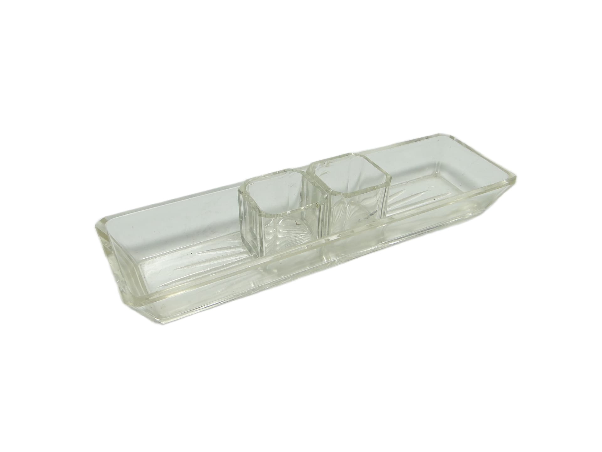 Przybornik toaletowy art déco, kryształ, Czechosłowacja, lata 30.