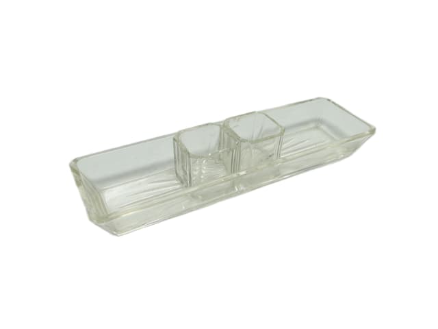 Przybornik toaletowy art déco, kryształ, Czechosłowacja, lata 30. - WYMIARY