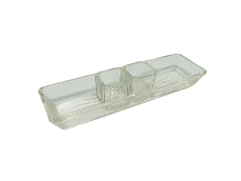 Przybornik toaletowy art déco, kryształ, Czechosłowacja, lata 30.