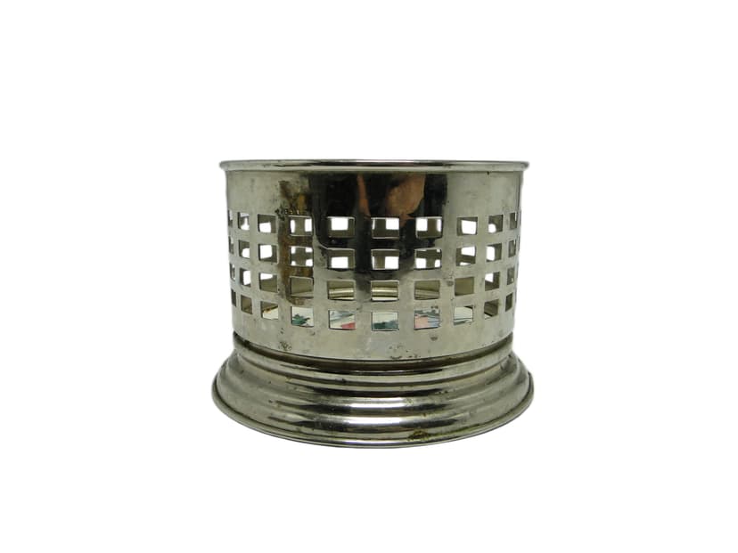 Podstawa pod butelkę, modernizm, mosiądz srebrzony, Austria, początek XX w.