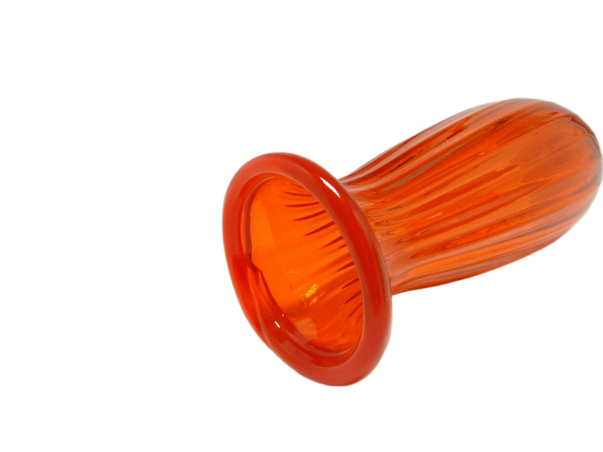 Wazon, mid-century modern, szkło pomarańczowe, Polska, lata 70. - 92152
