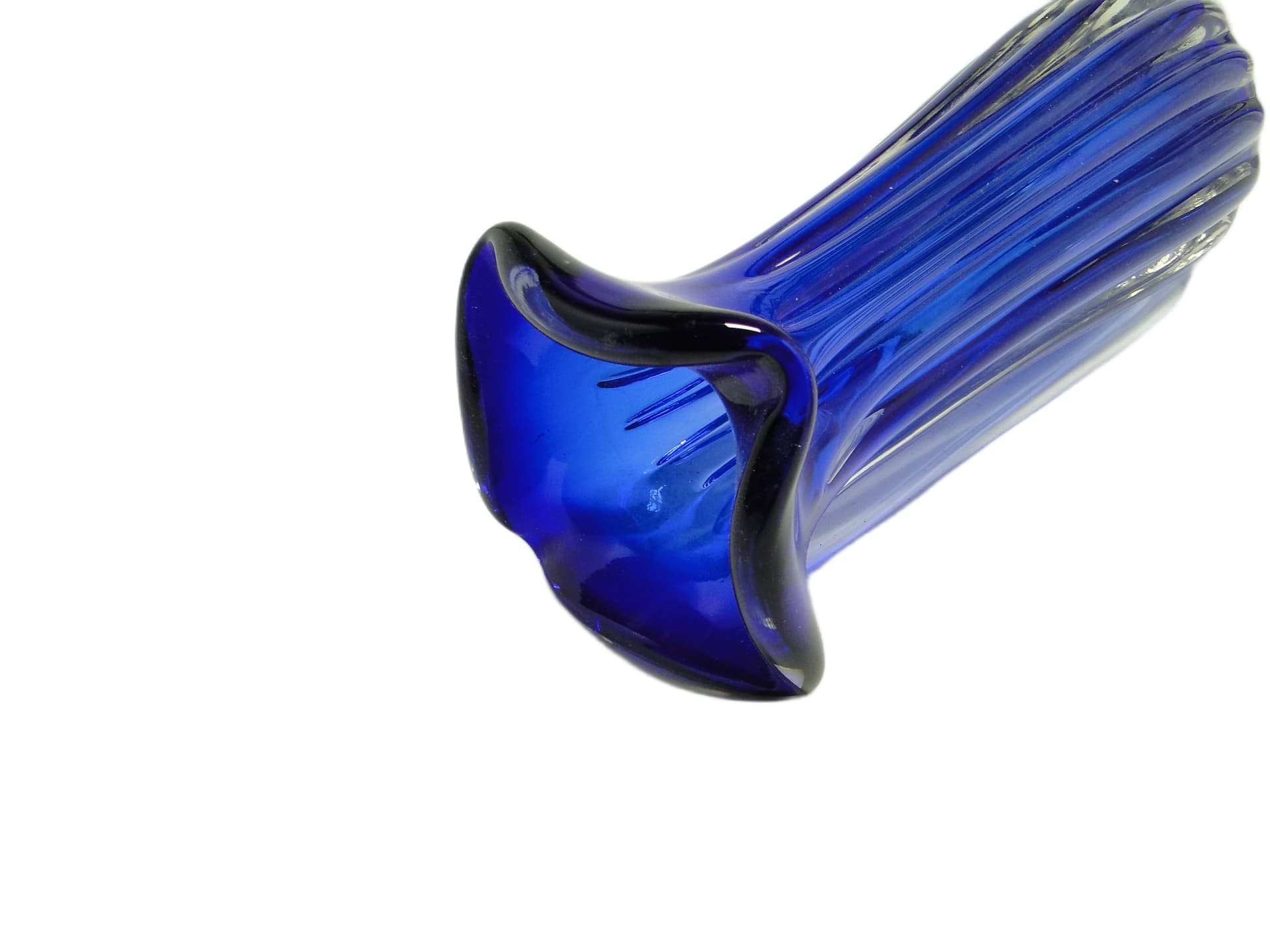 Wazon, mid-century modern, szkło niebieskie, proj. J. Hospodka, Czechosłowacja, lata 60. - 92162